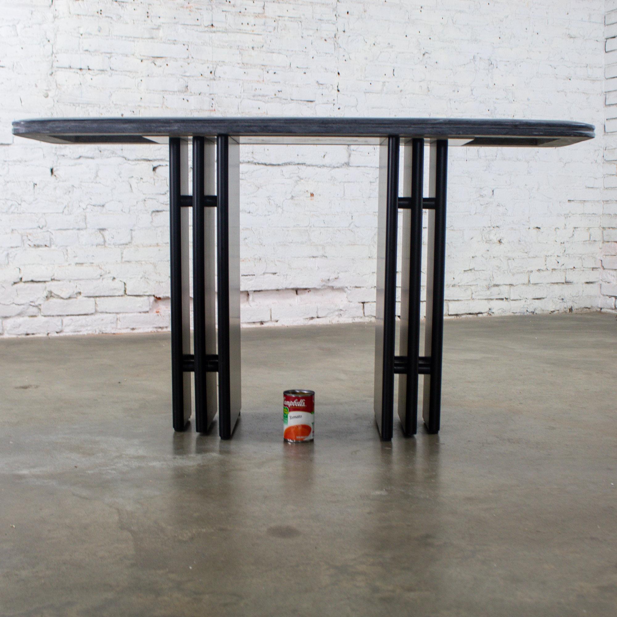 Late 20th Century Scandinavian Post Modern Sofa or Console Table Marble Rectangle Top by Bendixen Designs Made in Denmark