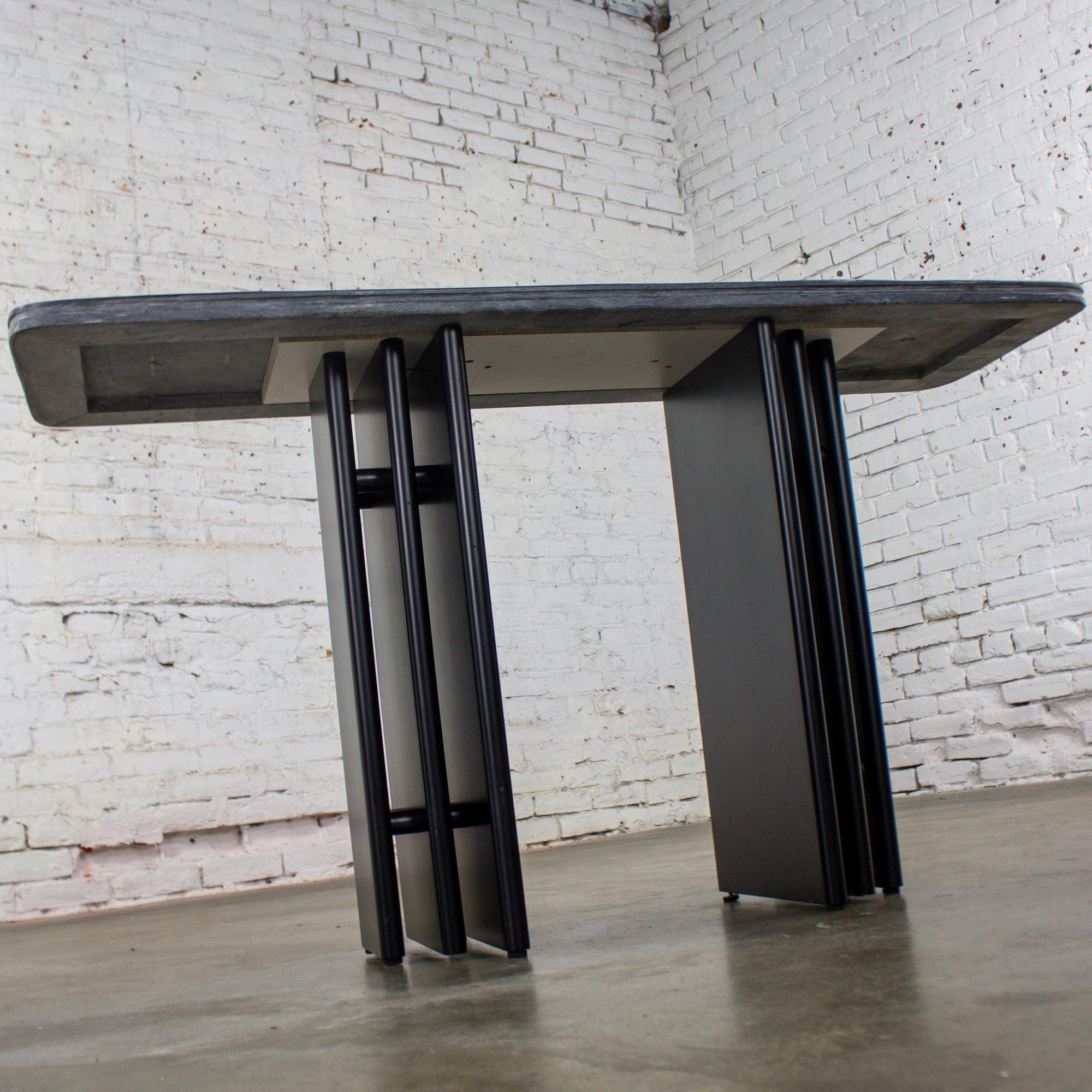 Late 20th Century Scandinavian Post Modern Sofa or Console Table Marble Rectangle Top by Bendixen Designs Made in Denmark