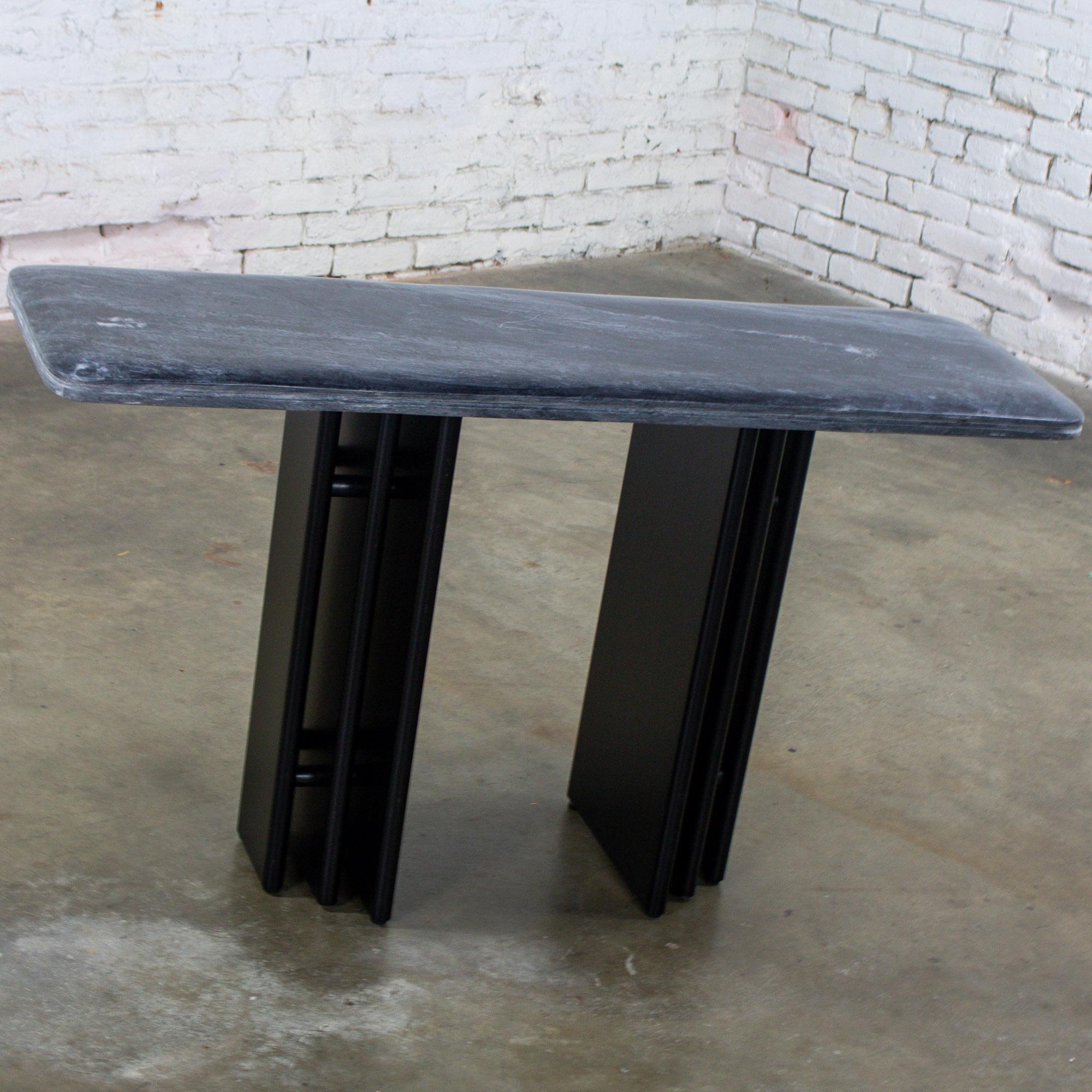 Late 20th Century Scandinavian Post Modern Sofa or Console Table Marble Rectangle Top by Bendixen Designs Made in Denmark