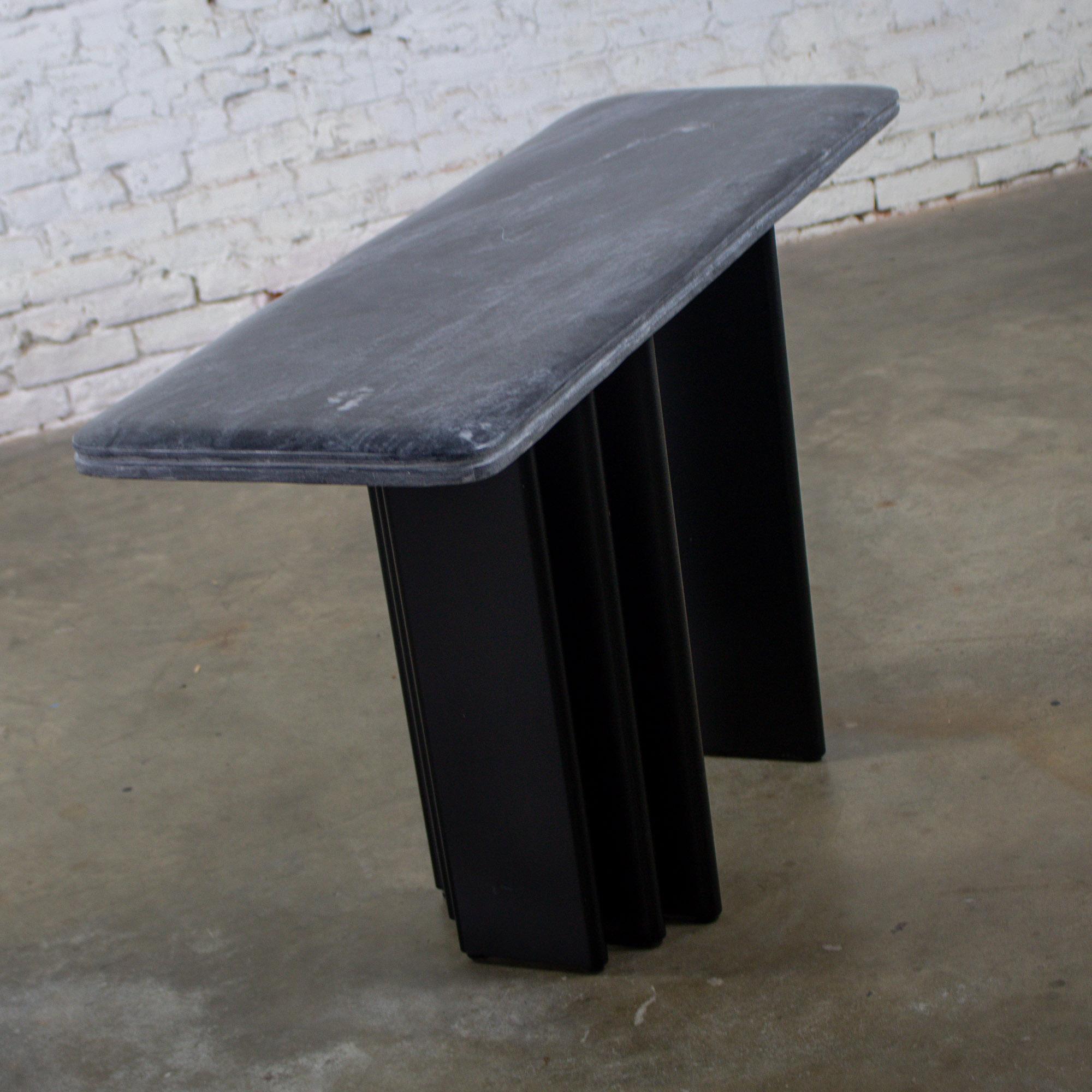 Late 20th Century Scandinavian Post Modern Sofa or Console Table Marble Rectangle Top by Bendixen Designs Made in Denmark