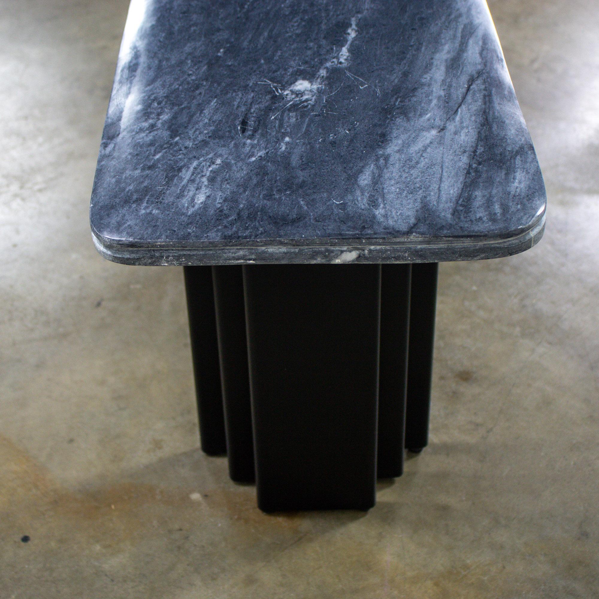 Late 20th Century Scandinavian Post Modern Sofa or Console Table Marble Rectangle Top by Bendixen Designs Made in Denmark