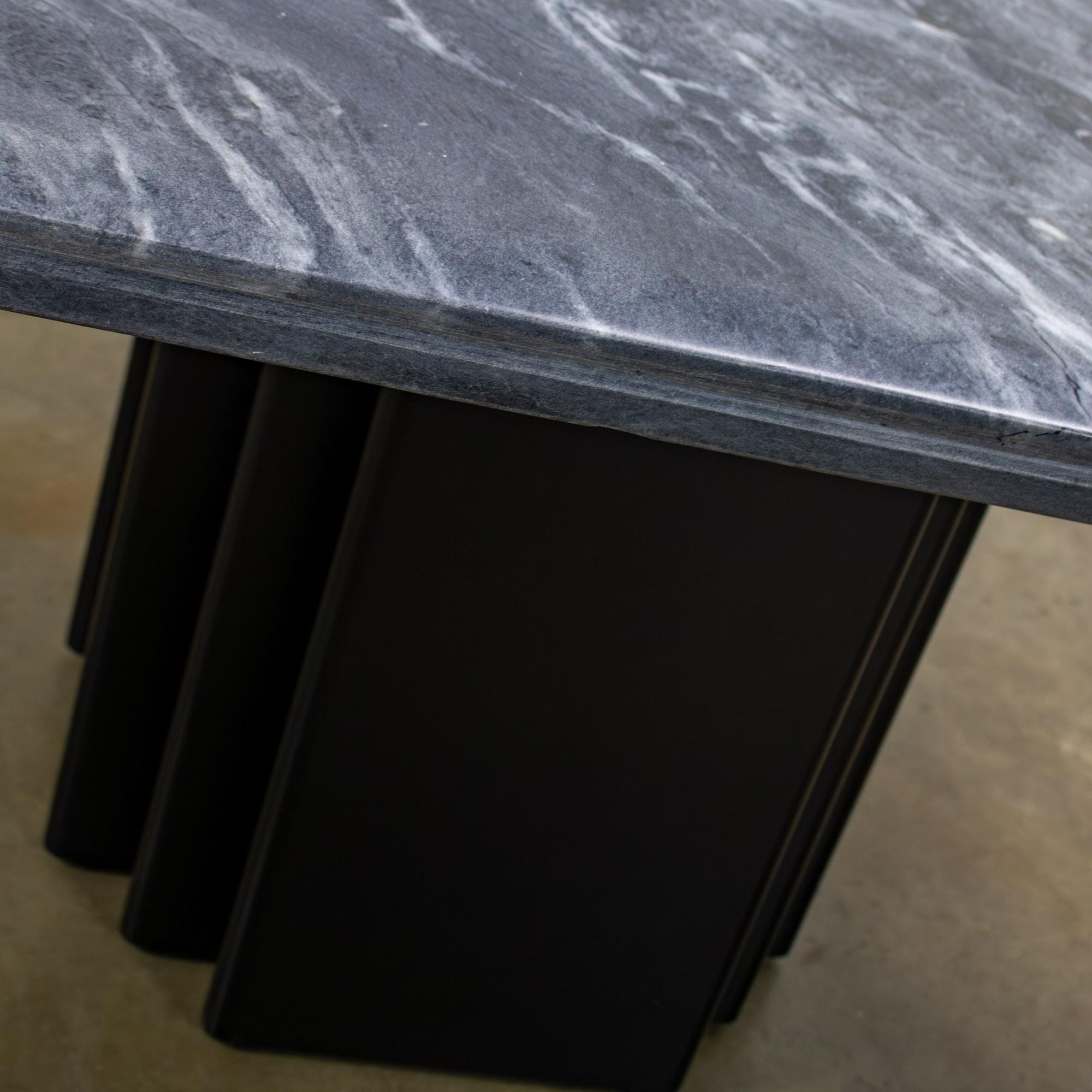 NOTE: If you love this double pedestal & marble top end or side table, we have several other matching pieces by Bendixen Designs listed separately here for sale if they are still available.