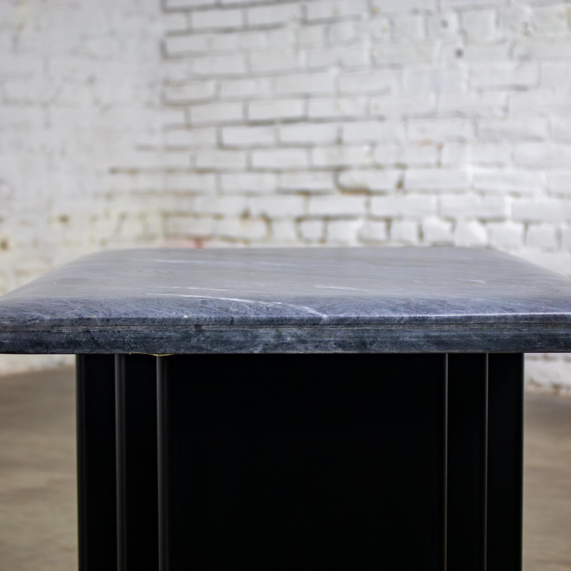 Late 20th Century Scandinavian Post Modern End or Side Table Marble Rectangle Top by Bendixen Designs Made in Denmark