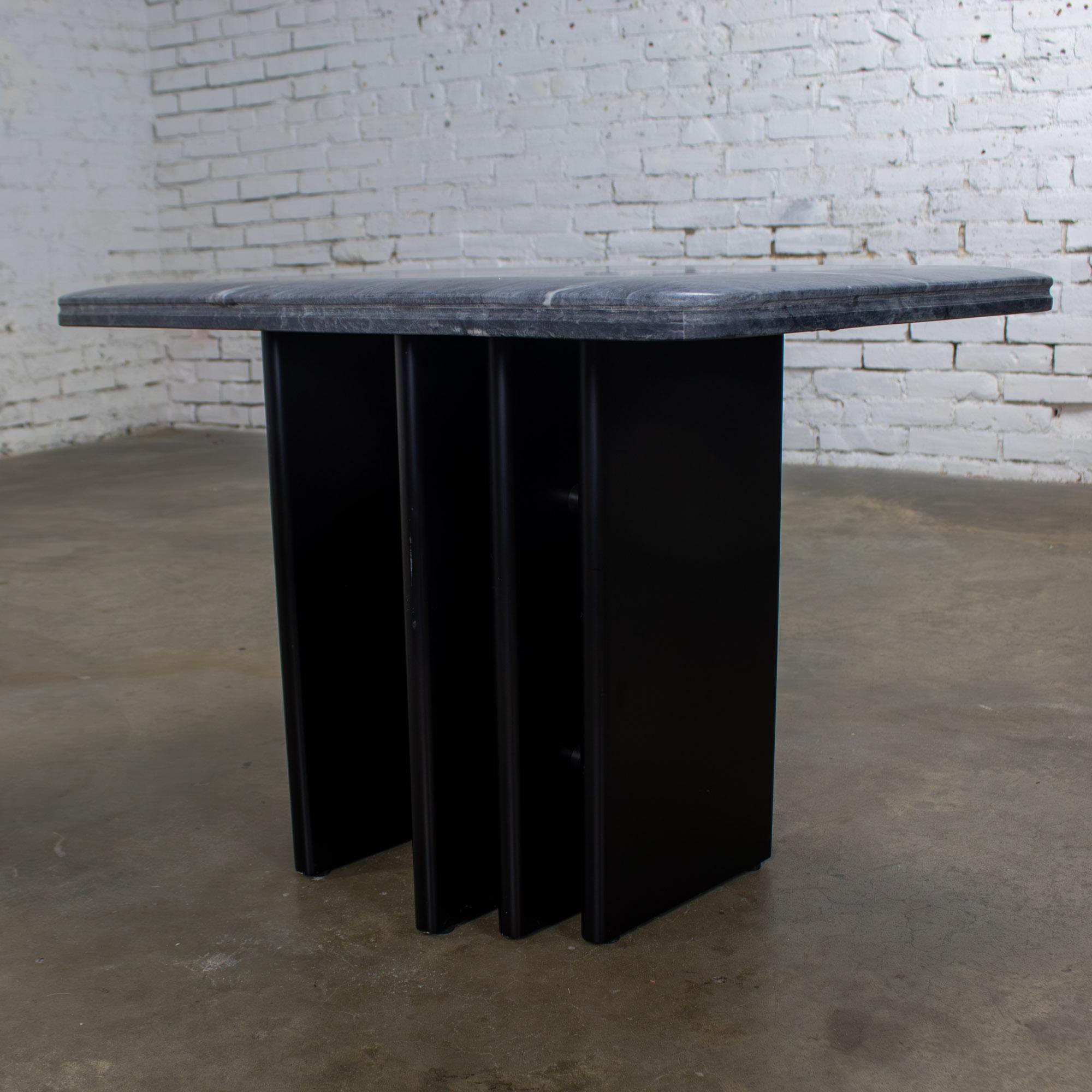 Late 20th Century Scandinavian Post Modern End or Side Table Marble Rectangle Top by Bendixen Designs Made in Denmark