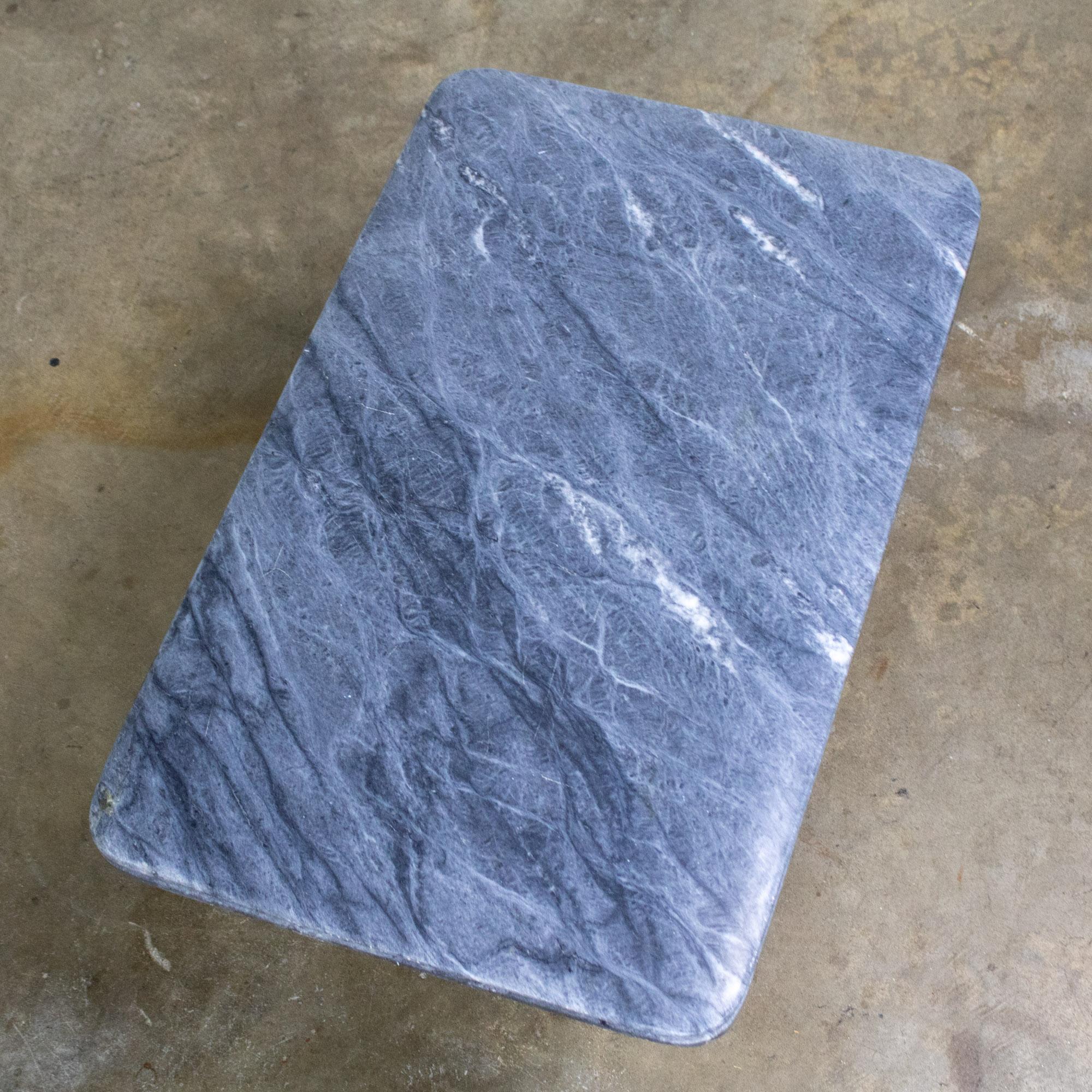 Late 20th Century Scandinavian Post Modern End or Side Table Marble Rectangle Top by Bendixen Designs Made in Denmark