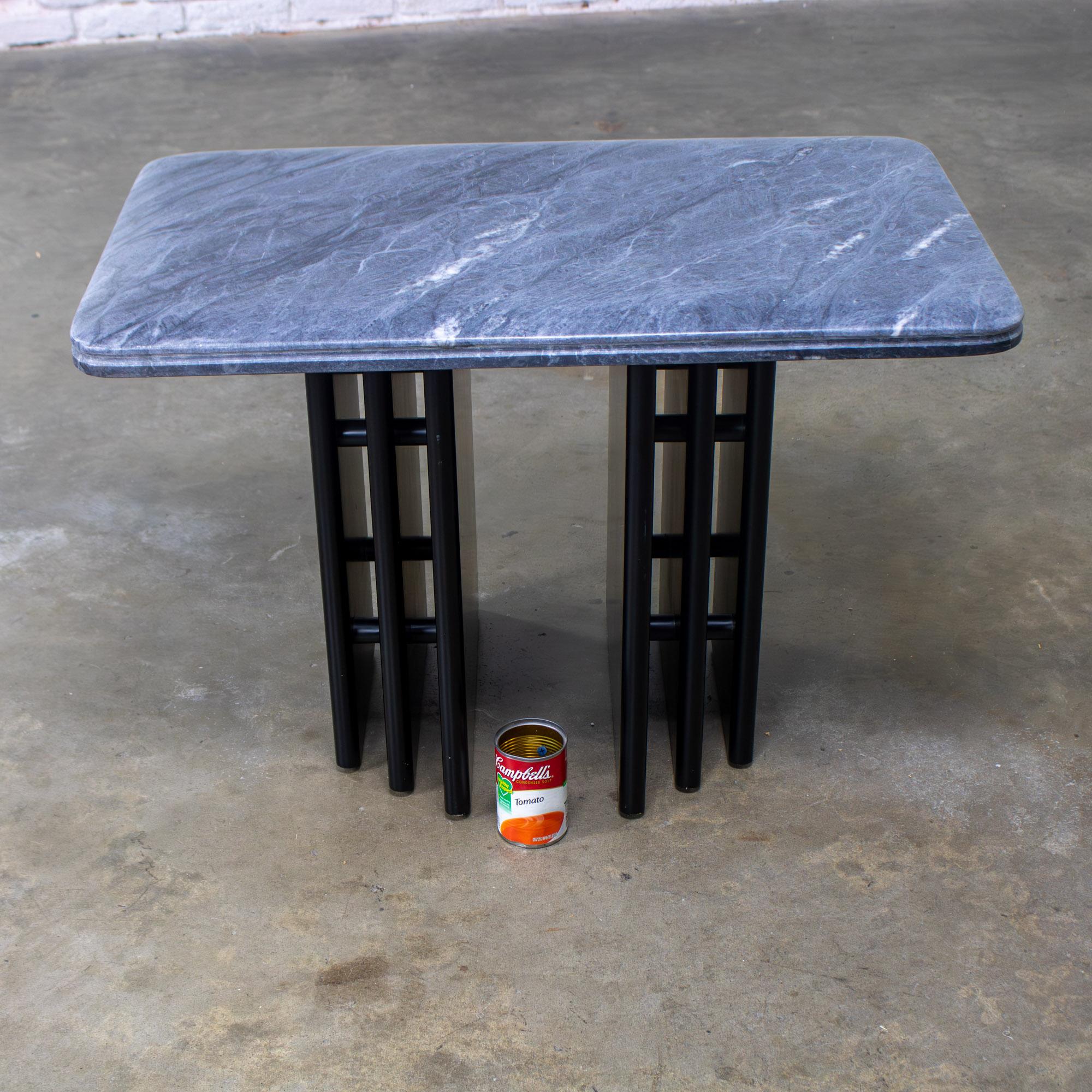 Late 20th Century Scandinavian Post Modern End or Side Table Marble Rectangle Top by Bendixen Designs Made in Denmark