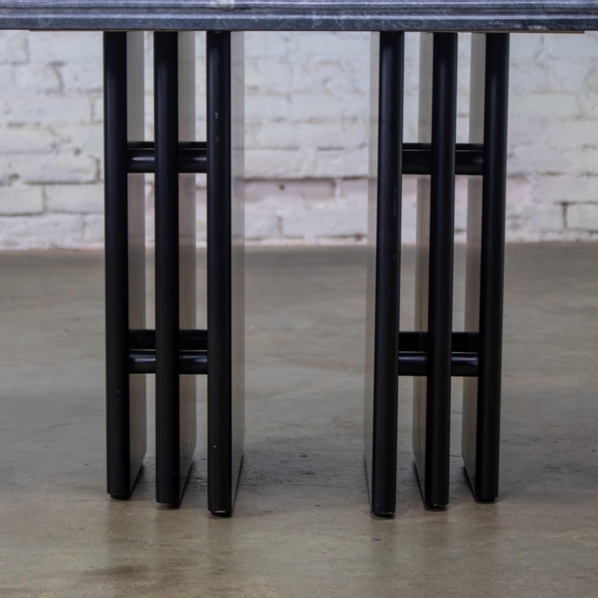 Late 20th Century Scandinavian Post Modern End or Side Table Marble Rectangle Top by Bendixen Designs Made in Denmark