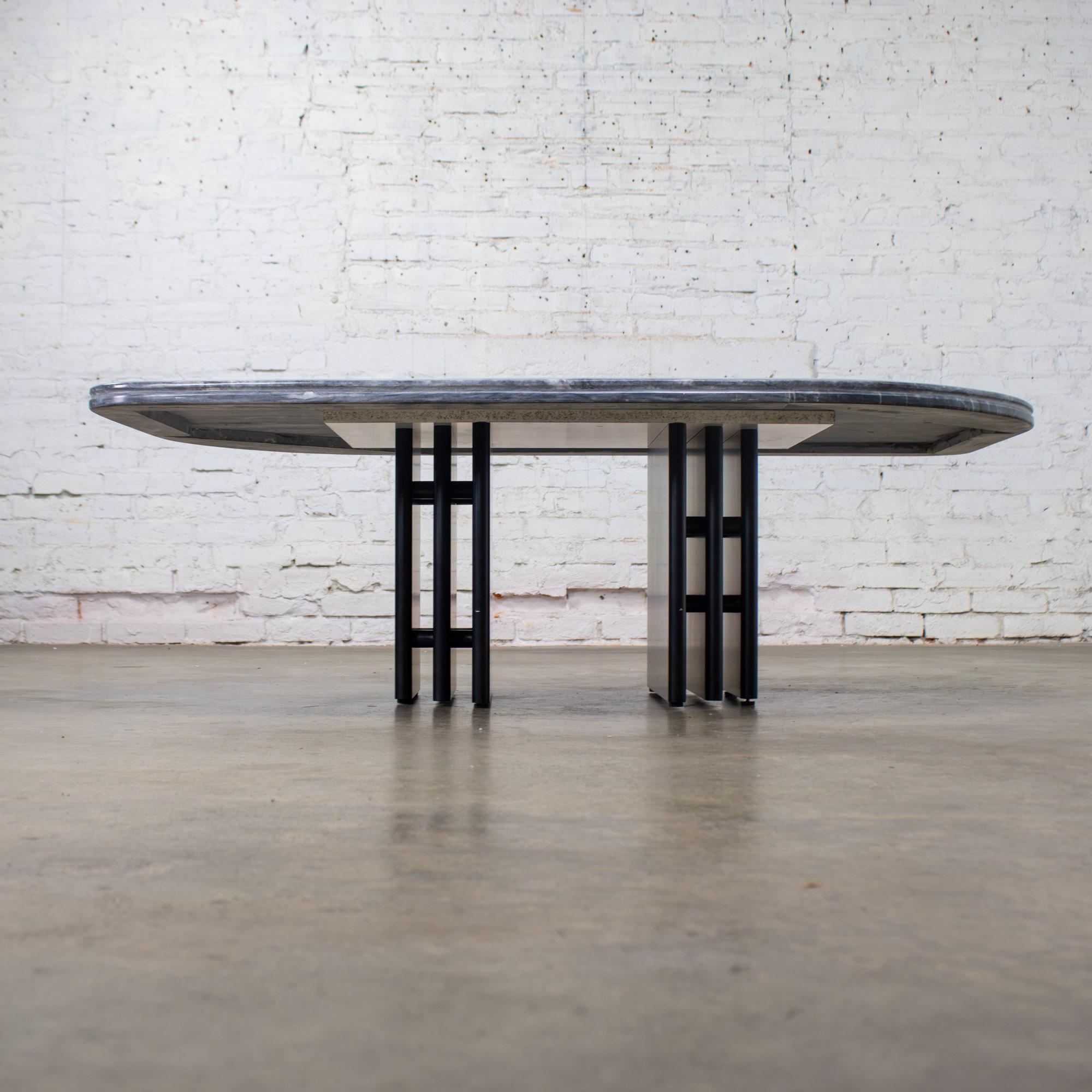 Late 20th Century Scandinavian Modern Coffee Table Marble Cat Eye Top by Bendixen Designs Made in Denmark