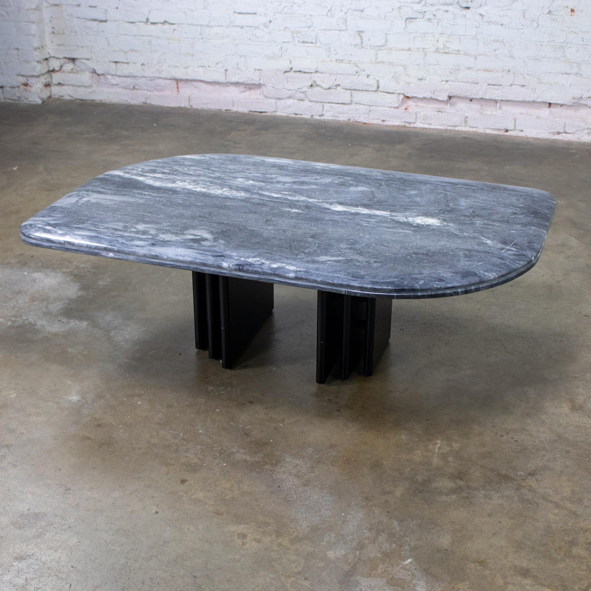 Late 20th Century Scandinavian Modern Coffee Table Marble Cat Eye Top by Bendixen Designs Made in Denmark