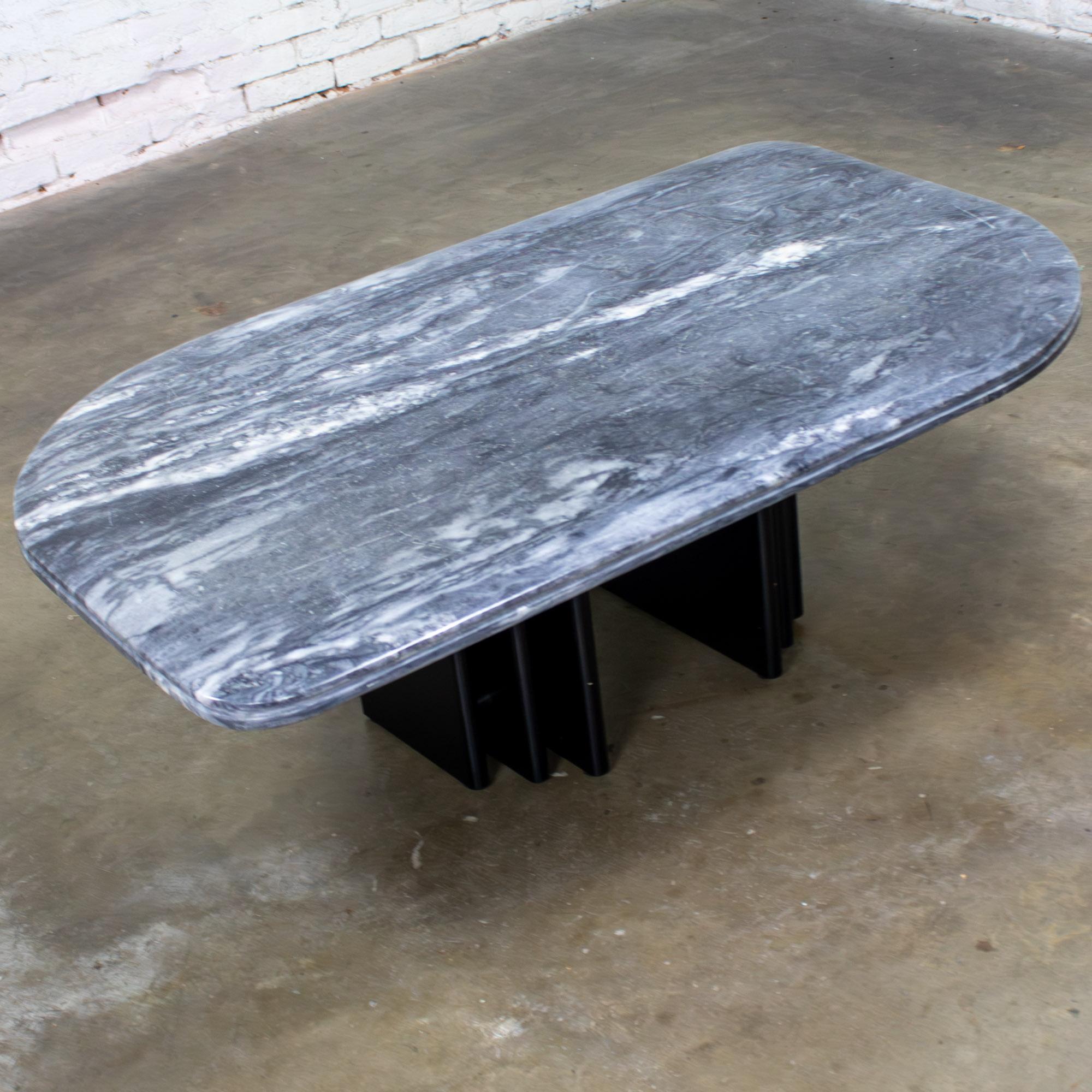 Late 20th Century Scandinavian Modern Coffee Table Marble Cat Eye Top by Bendixen Designs Made in Denmark