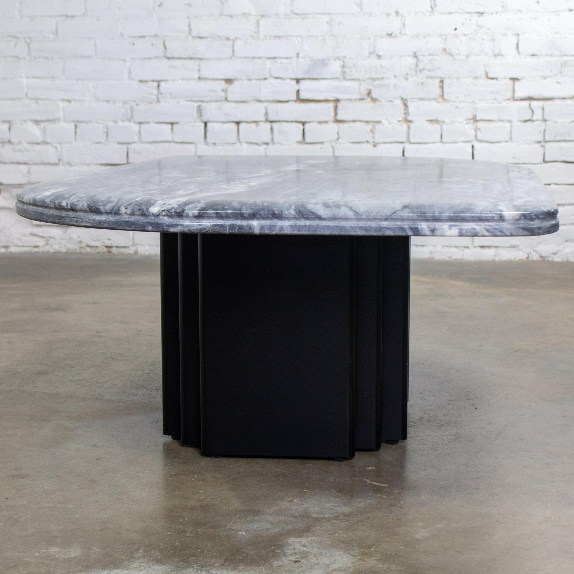 Late 20th Century Scandinavian Modern Coffee Table Marble Cat Eye Top by Bendixen Designs Made in Denmark