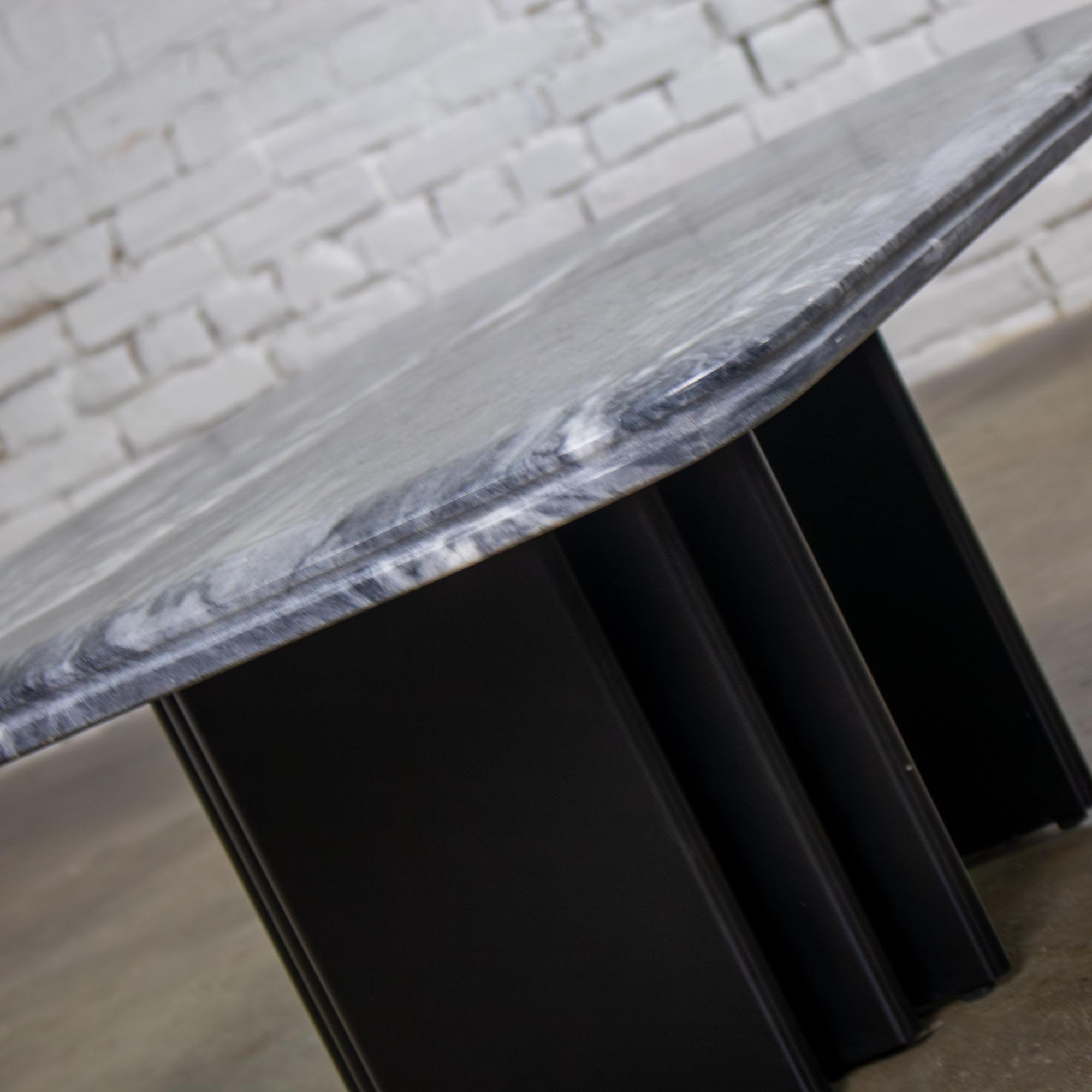 Late 20th Century Scandinavian Modern Coffee Table Marble Cat Eye Top by Bendixen Designs Made in Denmark