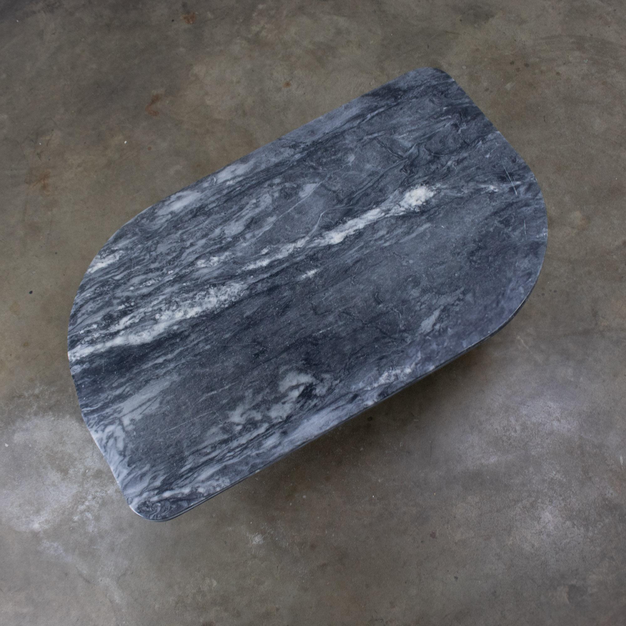 Late 20th Century Scandinavian Modern Coffee Table Marble Cat Eye Top by Bendixen Designs Made in Denmark