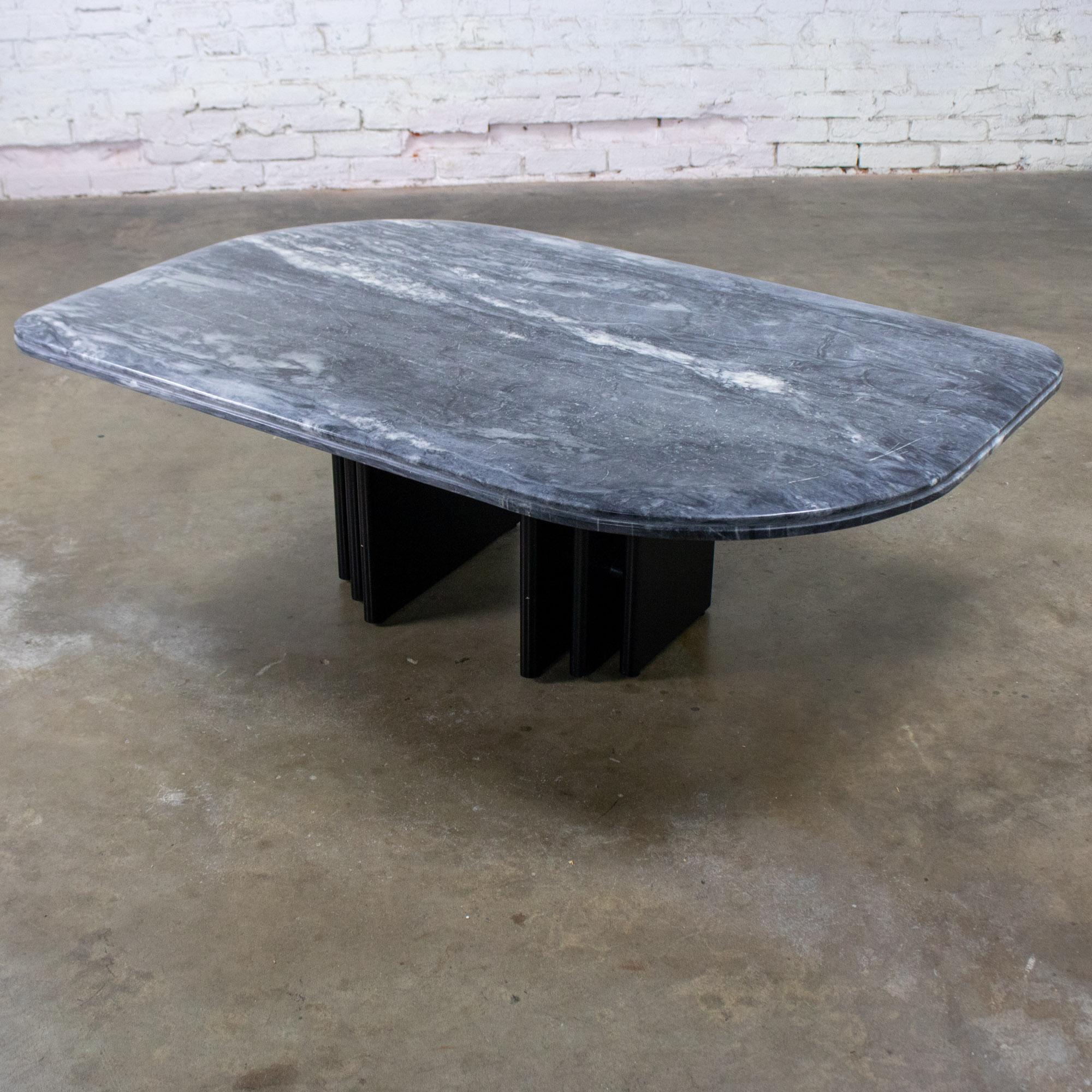 Late 20th Century Scandinavian Modern Coffee Table Marble Cat Eye Top by Bendixen Designs Made in Denmark