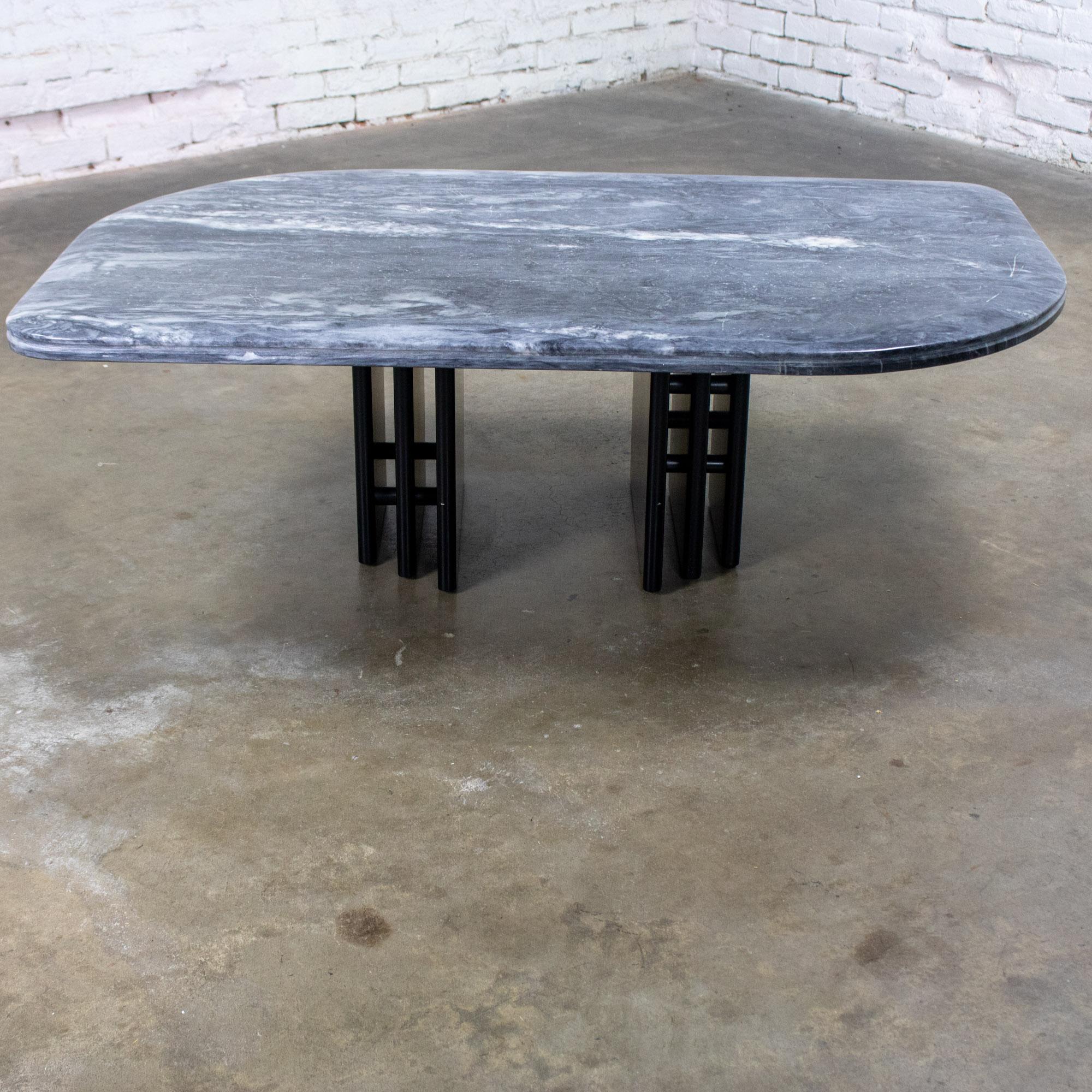 Late 20th Century Scandinavian Modern Coffee Table Marble Cat Eye Top by Bendixen Designs Made in Denmark