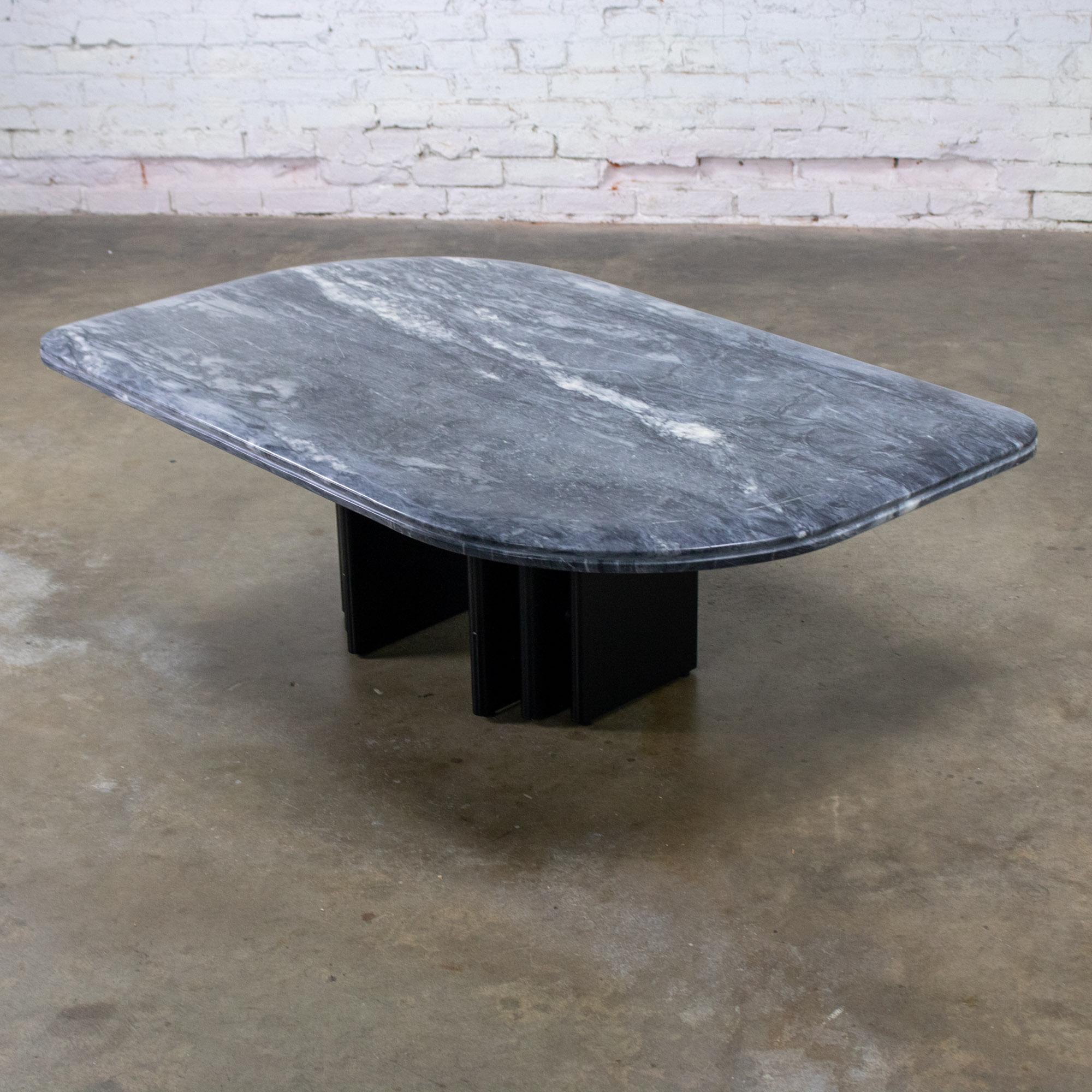 Late 20th Century Scandinavian Modern Coffee Table Marble Cat Eye Top by Bendixen Designs Made in Denmark