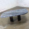 Late 20th Century Scandinavian Modern Coffee Table Marble Cat Eye Top by Bendixen Designs Made in Denmark