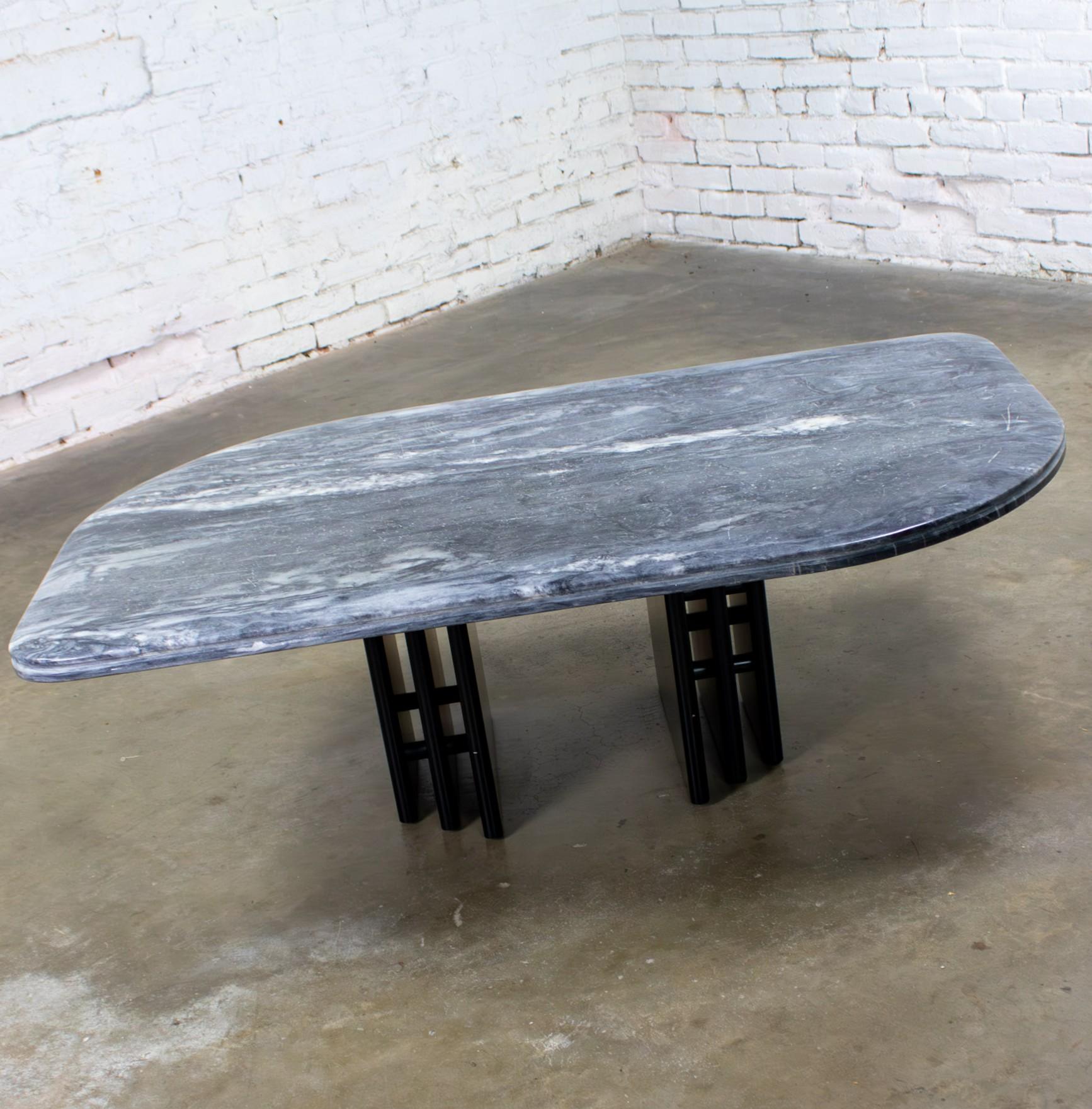 Late 20th Century Scandinavian Modern Coffee Table Marble Cat Eye Top by Bendixen Designs Made in Denmark