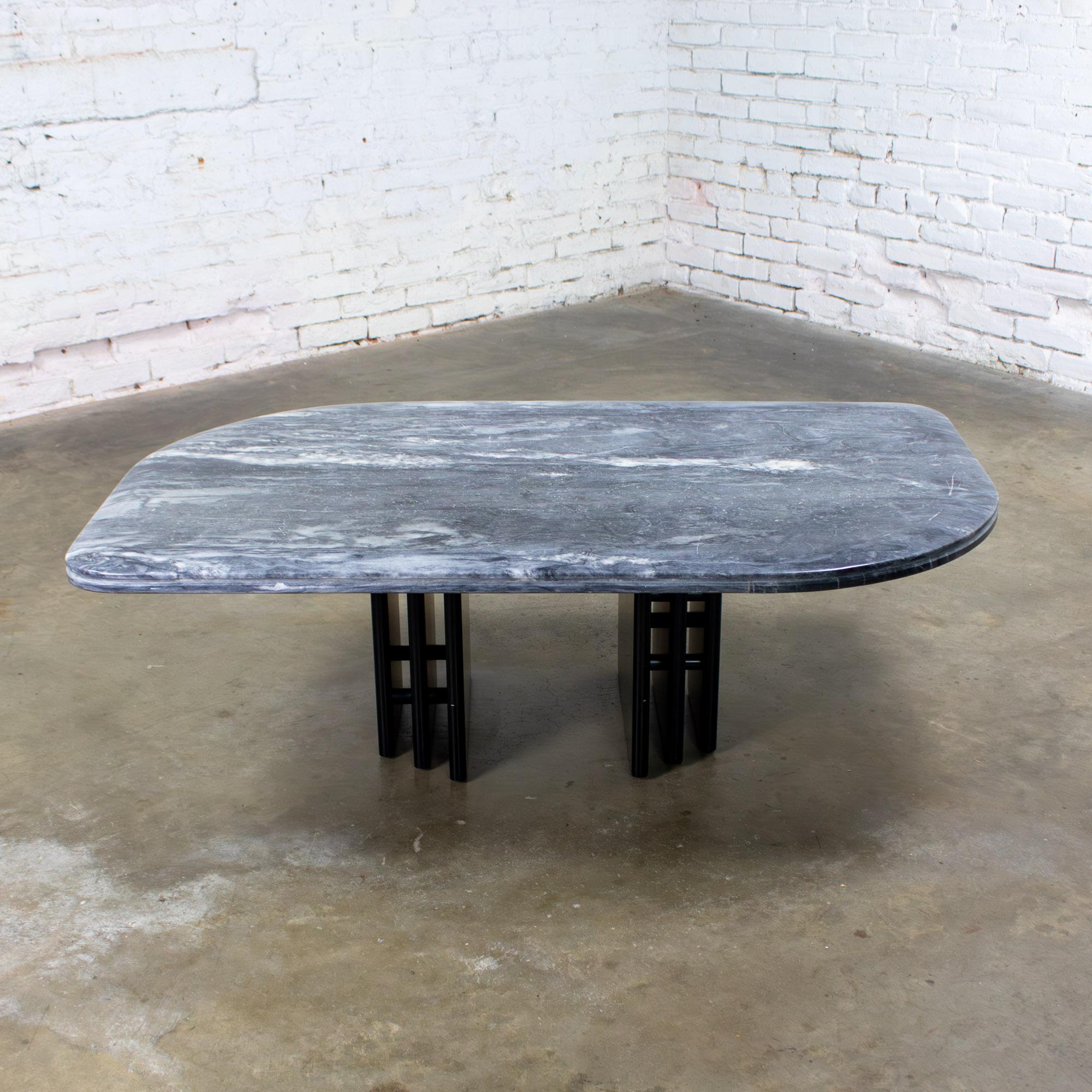 Late 20th Century Scandinavian Modern Coffee Table Marble Cat Eye Top by Bendixen Designs Made in Denmark