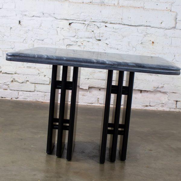 NOTE: If you love this double pedestal & marble top end or side table, we have several other matching pieces by Bendixen Designs listed separately here for sale if they are still available.