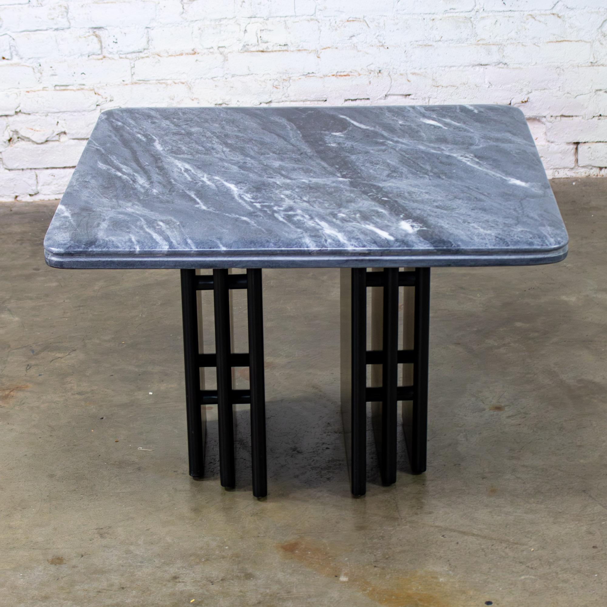 NOTE: If you love this double pedestal & marble top end or side table, we have several other matching pieces by Bendixen Designs listed separately here for sale if they are still available.
