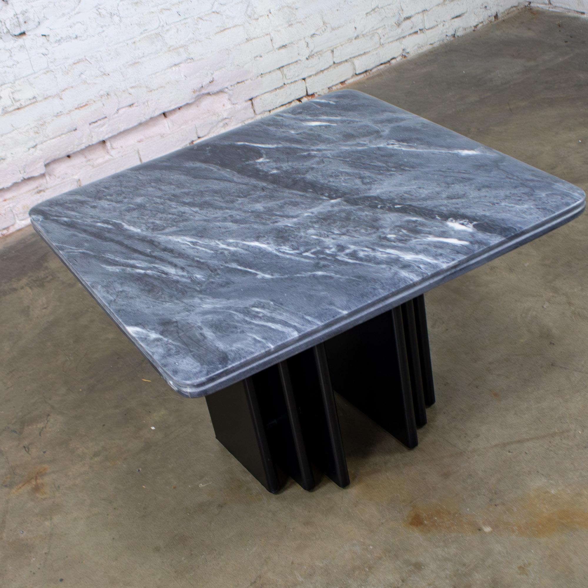 NOTE: If you love this double pedestal & marble top end or side table, we have several other matching pieces by Bendixen Designs listed separately here for sale if they are still available.