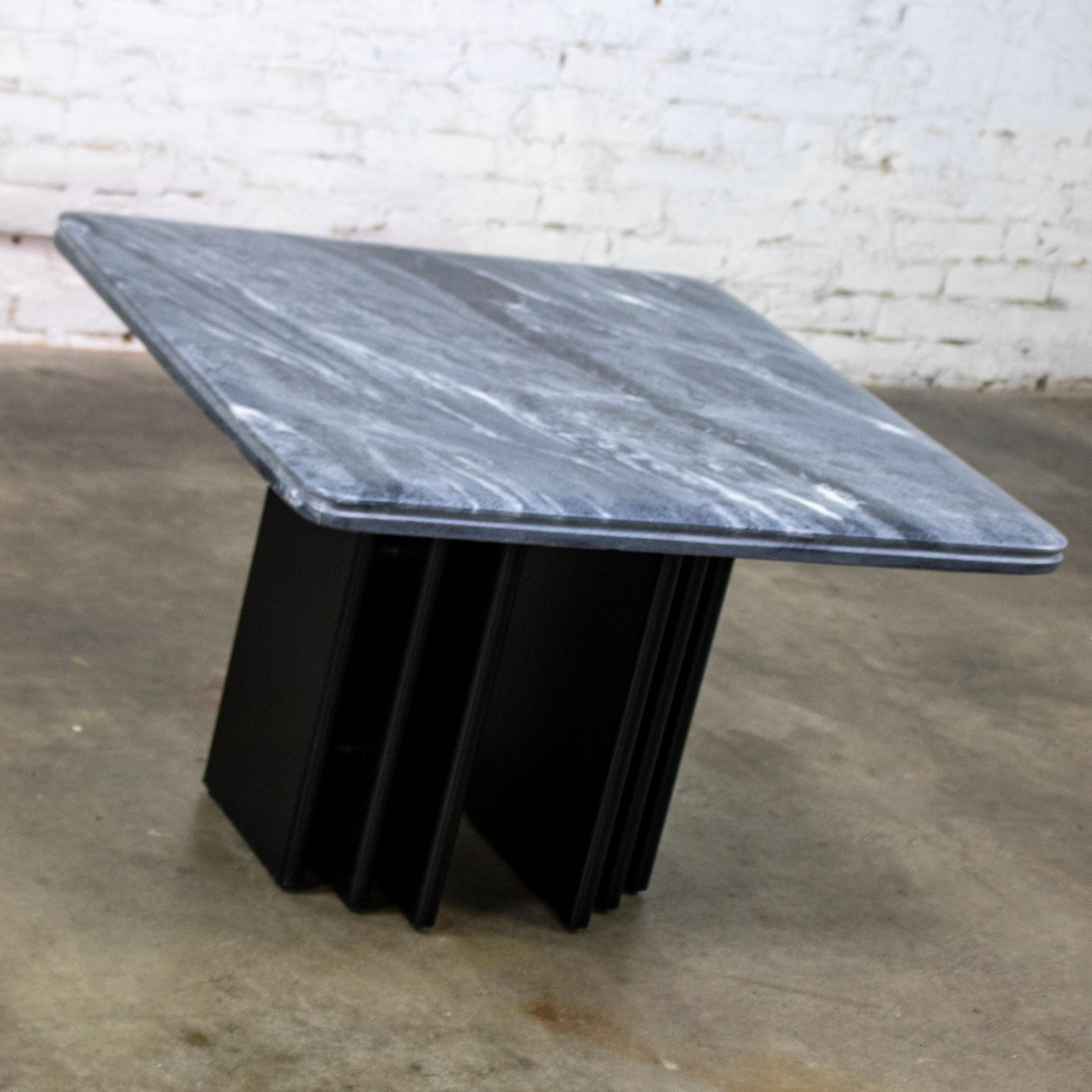 NOTE: If you love this double pedestal & marble top end or side table, we have several other matching pieces by Bendixen Designs listed separately here for sale if they are still available.
