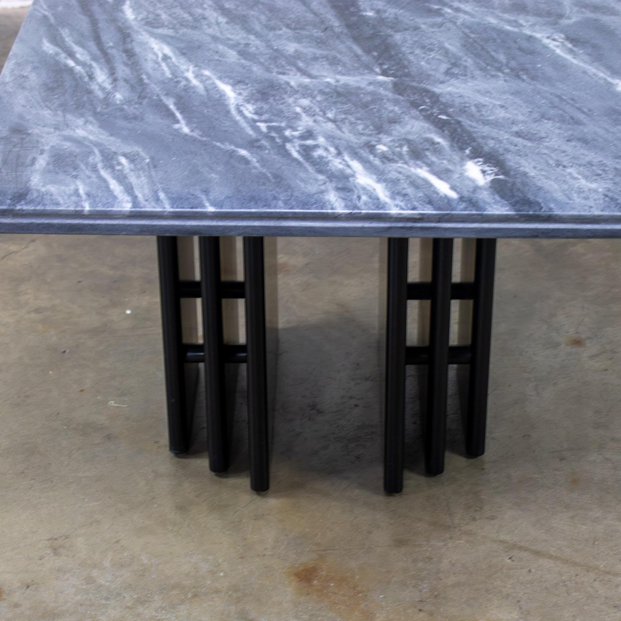 NOTE: If you love this double pedestal & marble top end or side table, we have several other matching pieces by Bendixen Designs listed separately here for sale if they are still available.
