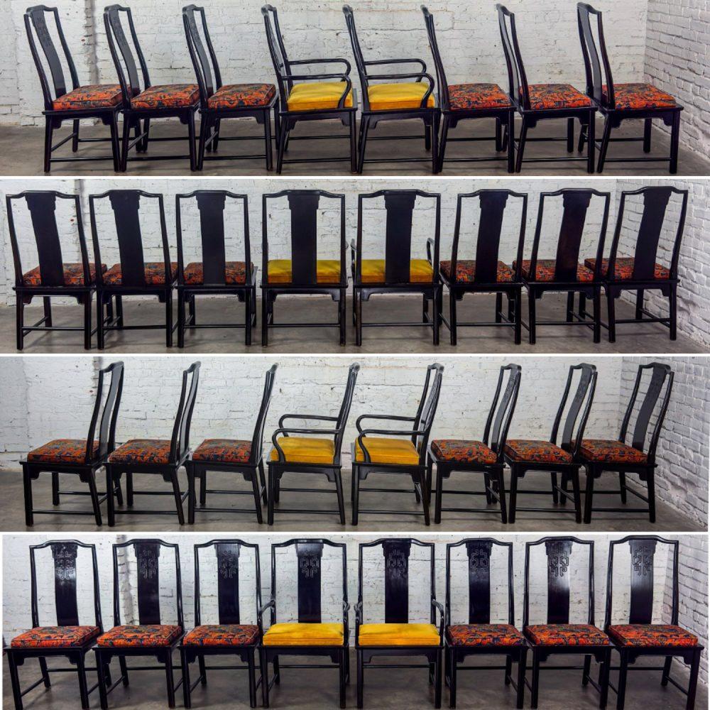 1975-1998 Chin Hua Dining Chairs Set of Eight 4 Side & 2 Armchairs by Raymond K. Sobota for Century Furniture