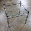 1970’s Modern Square End or Side Table by James David Cylindrical Chrome Tube Frame & Glass Top