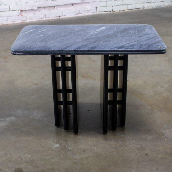 Late 20th Century Scandinavian Post Modern End or Side Table Marble Rectangle Top by Bendixen Designs Made in Denmark