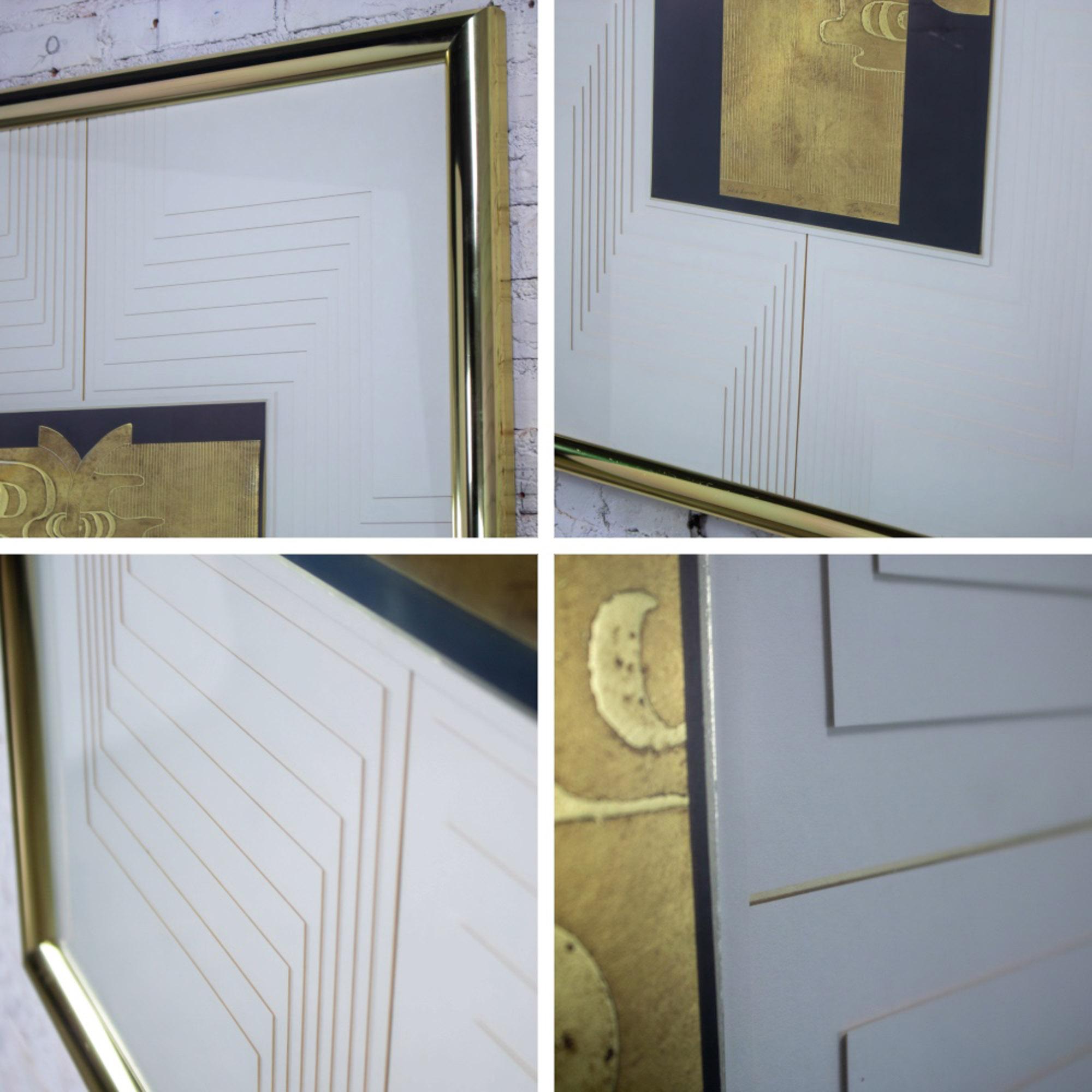 Late 20th Century Art Deco Revival Kinder Harris Large Scale Art Titled “Deco Kimono II” Signed Tim Vance