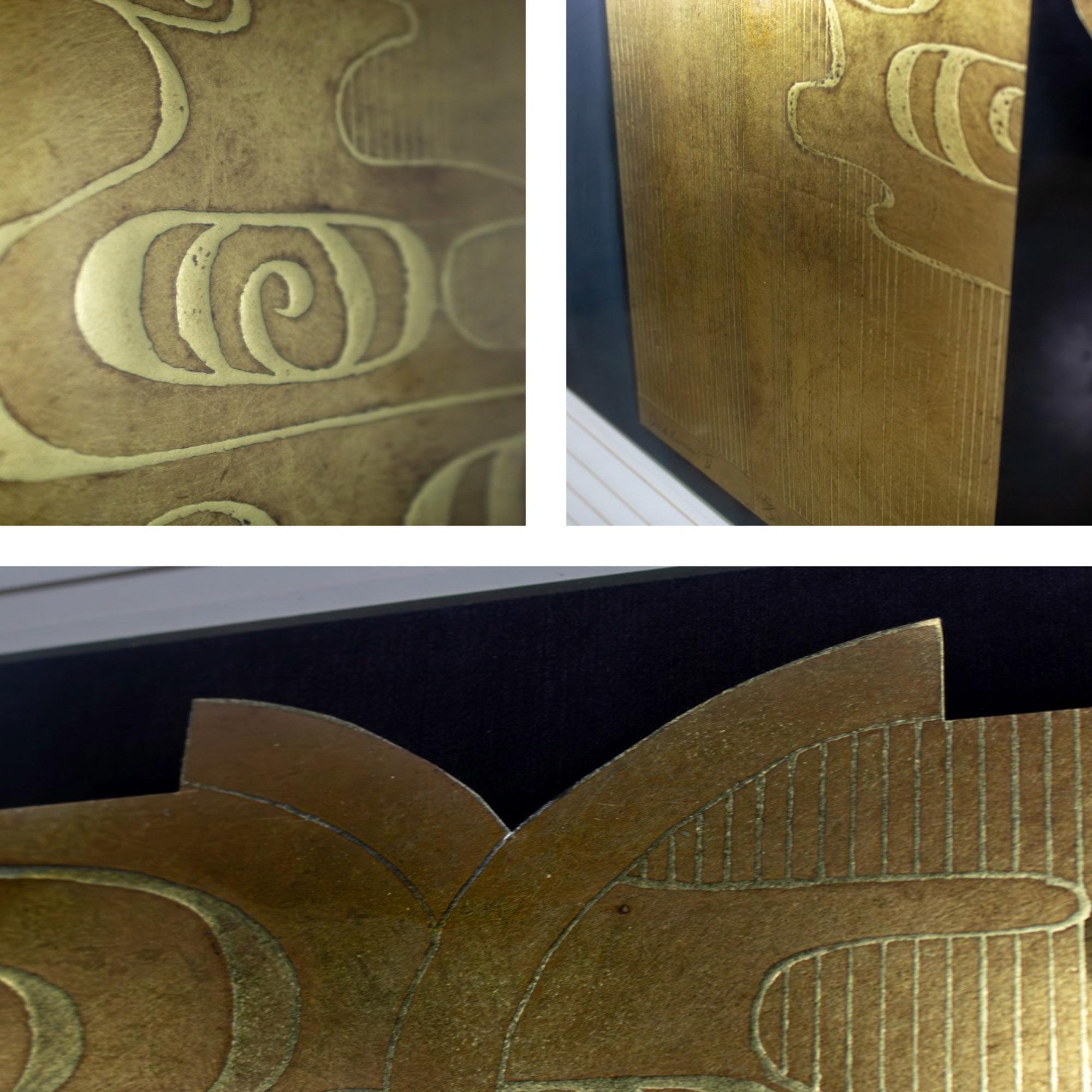 Late 20th Century Art Deco Revival Kinder Harris Large Scale Art Titled “Deco Kimono II” Signed Tim Vance