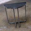 1920-1940’s Art Deco Streamline Moderne Royalchrome Demilune Side Table Chrome Tube Frame & Black Laminate Top
