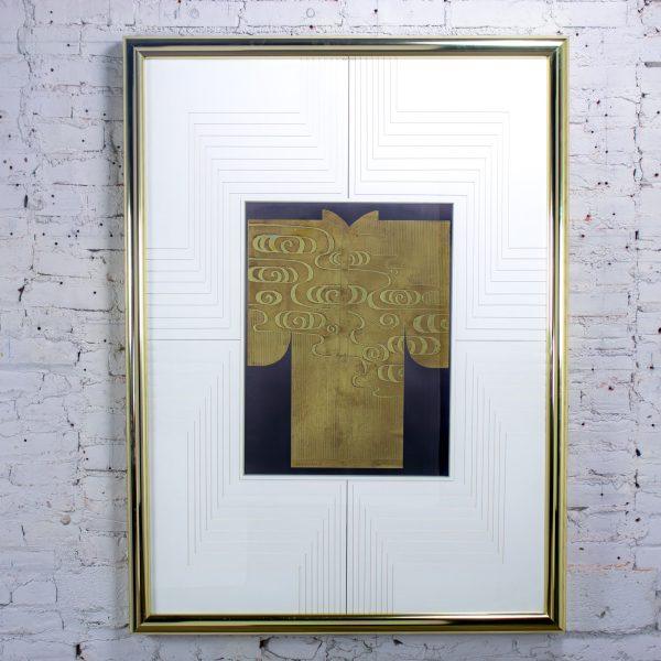 Late 20th Century Art Deco Revival Kinder Harris Large Scale Art Titled “Deco Kimono II” Signed Tim Vance