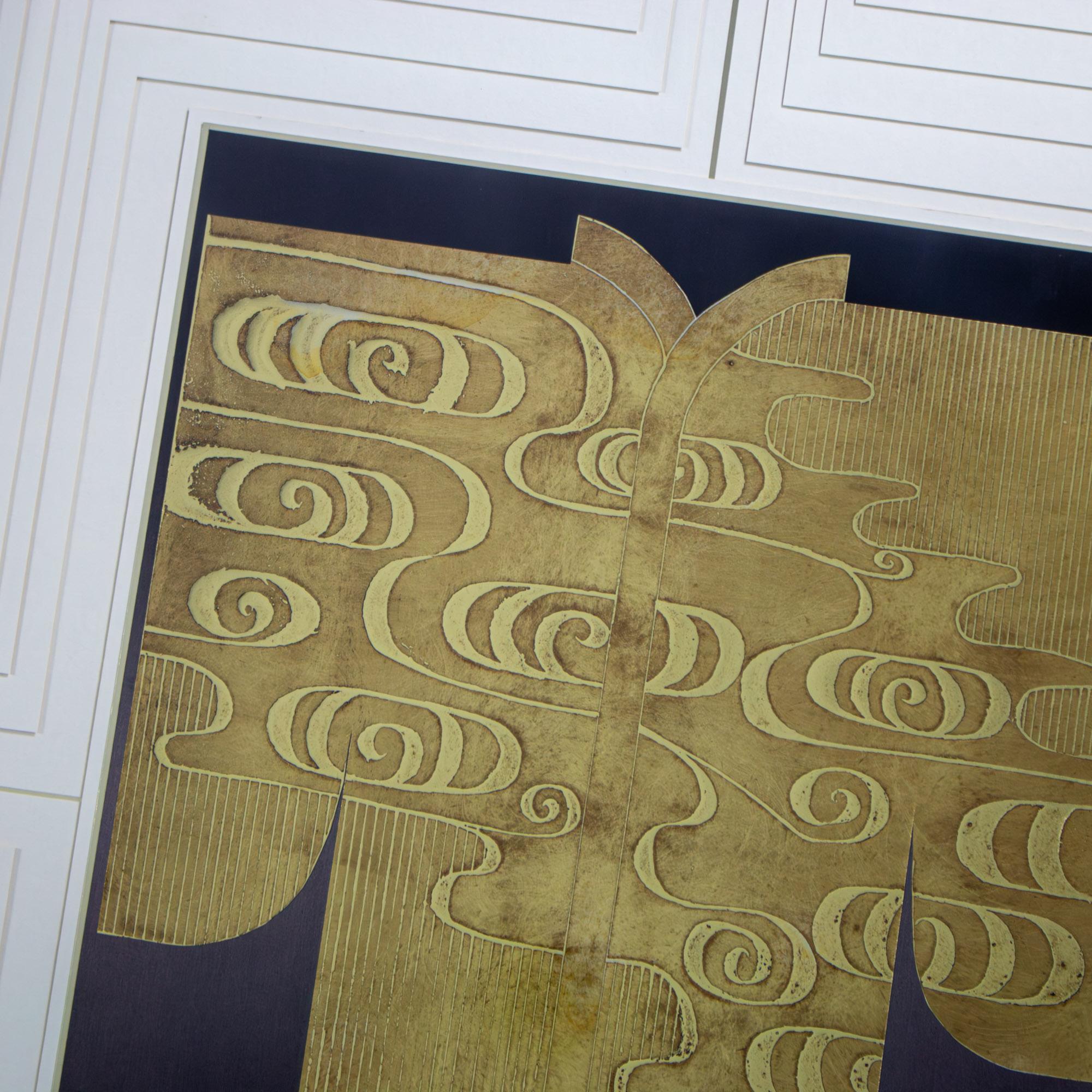 Late 20th Century Art Deco Revival Kinder Harris Large Scale Art Titled “Deco Kimono II” Signed Tim Vance