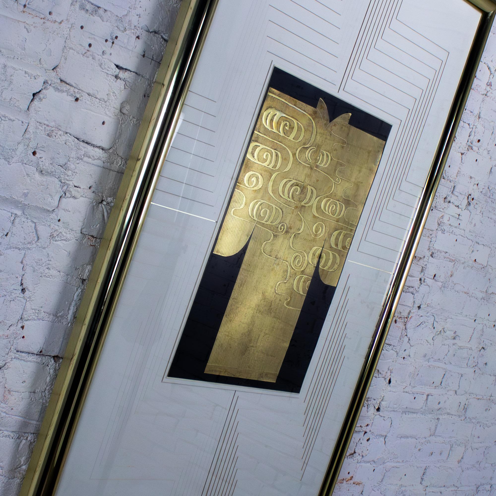 Late 20th Century Art Deco Revival Kinder Harris Large Scale Art Titled “Deco Kimono II” Signed Tim Vance