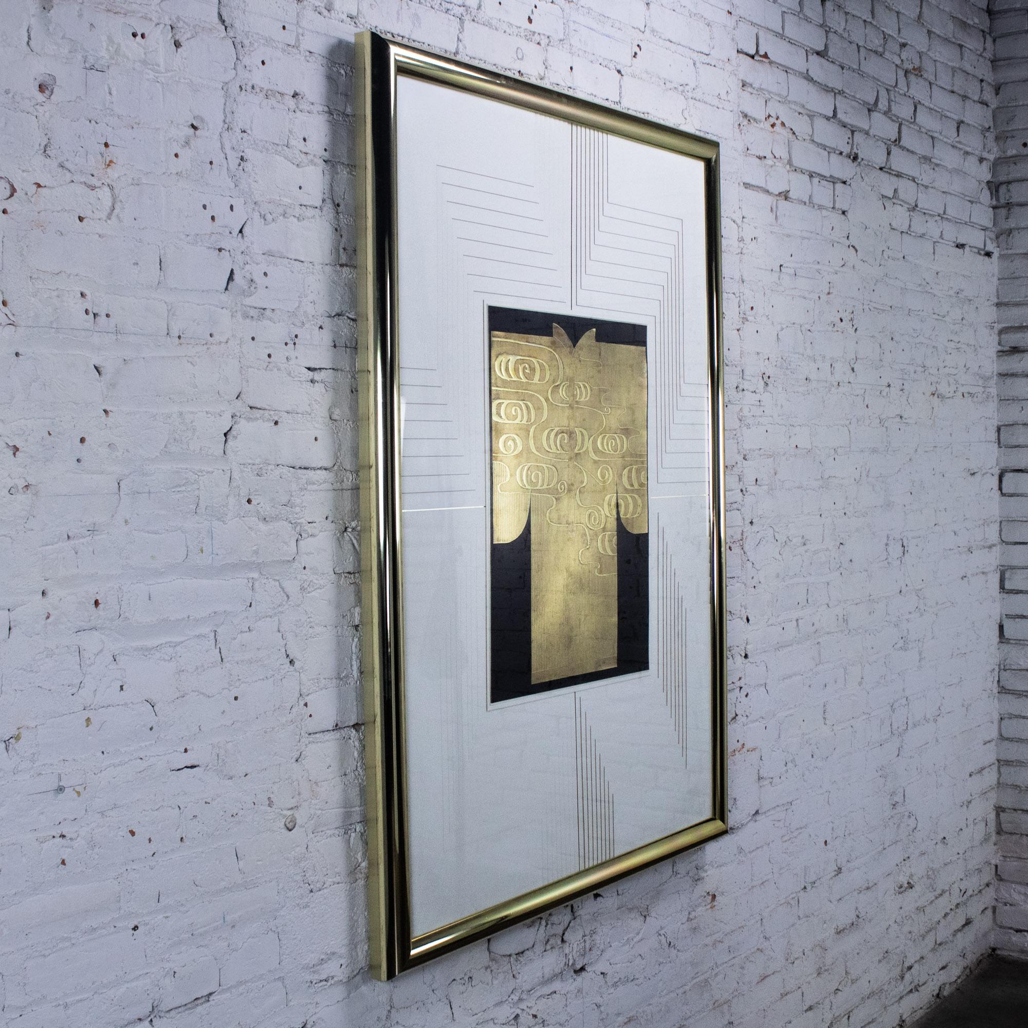 Late 20th Century Art Deco Revival Kinder Harris Large Scale Art Titled “Deco Kimono II” Signed Tim Vance