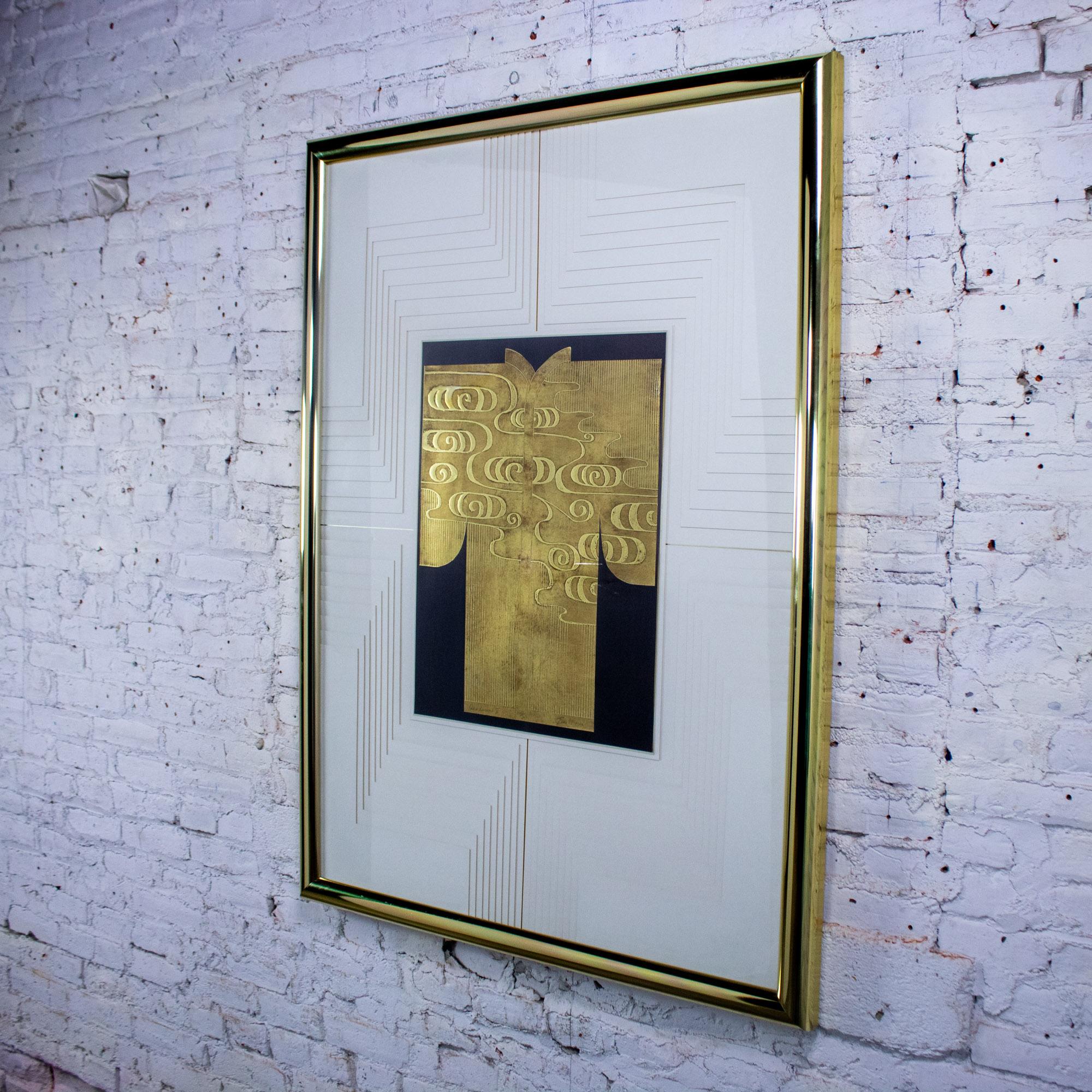 Late 20th Century Art Deco Revival Kinder Harris Large Scale Art Titled “Deco Kimono II” Signed Tim Vance