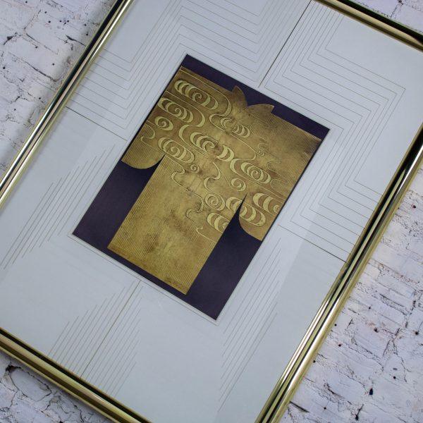 Late 20th Century Art Deco Revival Kinder Harris Large Scale Art Titled “Deco Kimono II” Signed Tim Vance