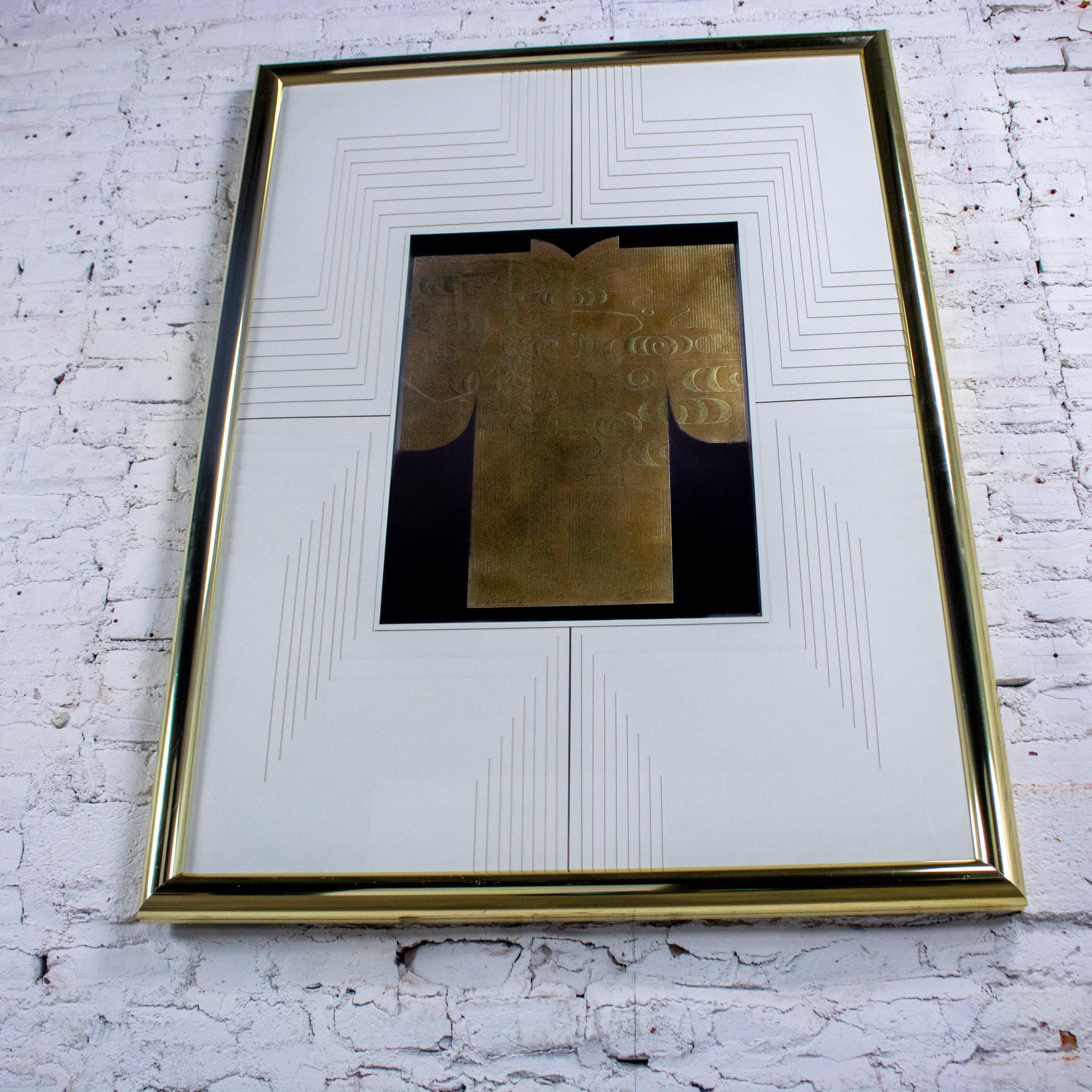 Late 20th Century Art Deco Revival Kinder Harris Large Scale Art Titled “Deco Kimono II” Signed Tim Vance