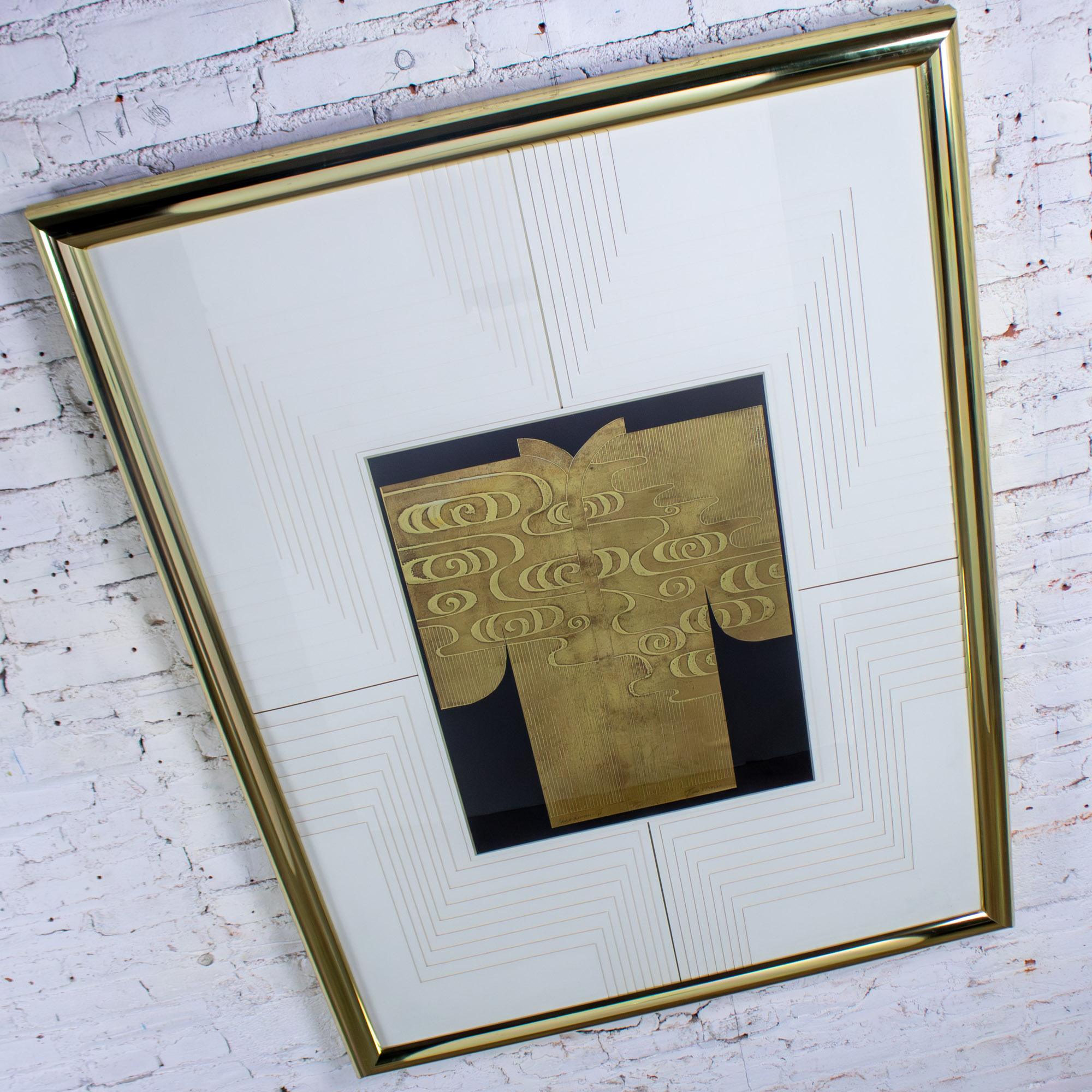 Late 20th Century Art Deco Revival Kinder Harris Large Scale Art Titled “Deco Kimono II” Signed Tim Vance