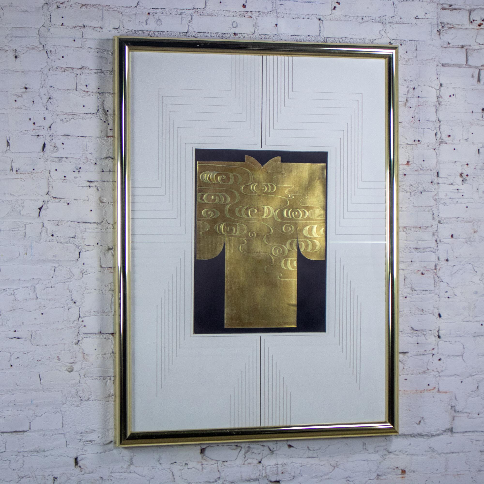 Late 20th Century Art Deco Revival Kinder Harris Large Scale Art Titled “Deco Kimono II” Signed Tim Vance