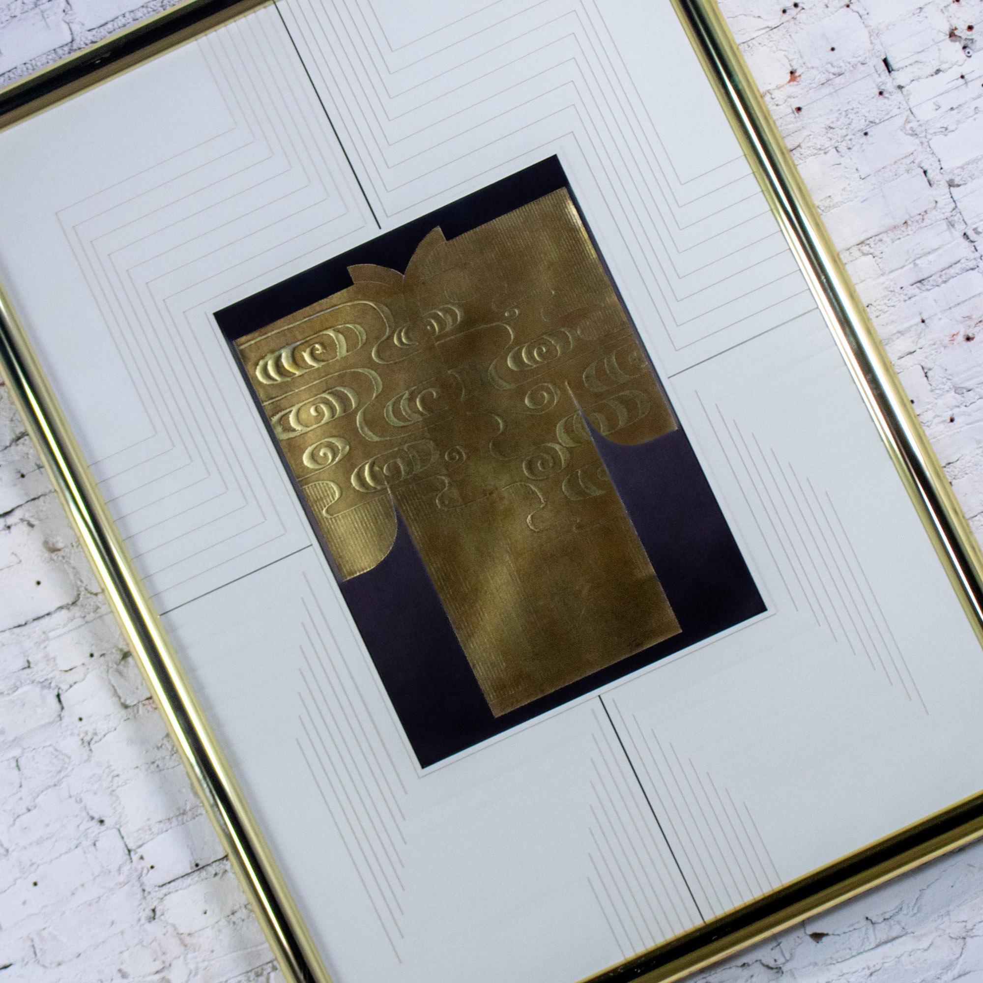 Late 20th Century Art Deco Revival Kinder Harris Large Scale Art Titled “Deco Kimono II” Signed Tim Vance