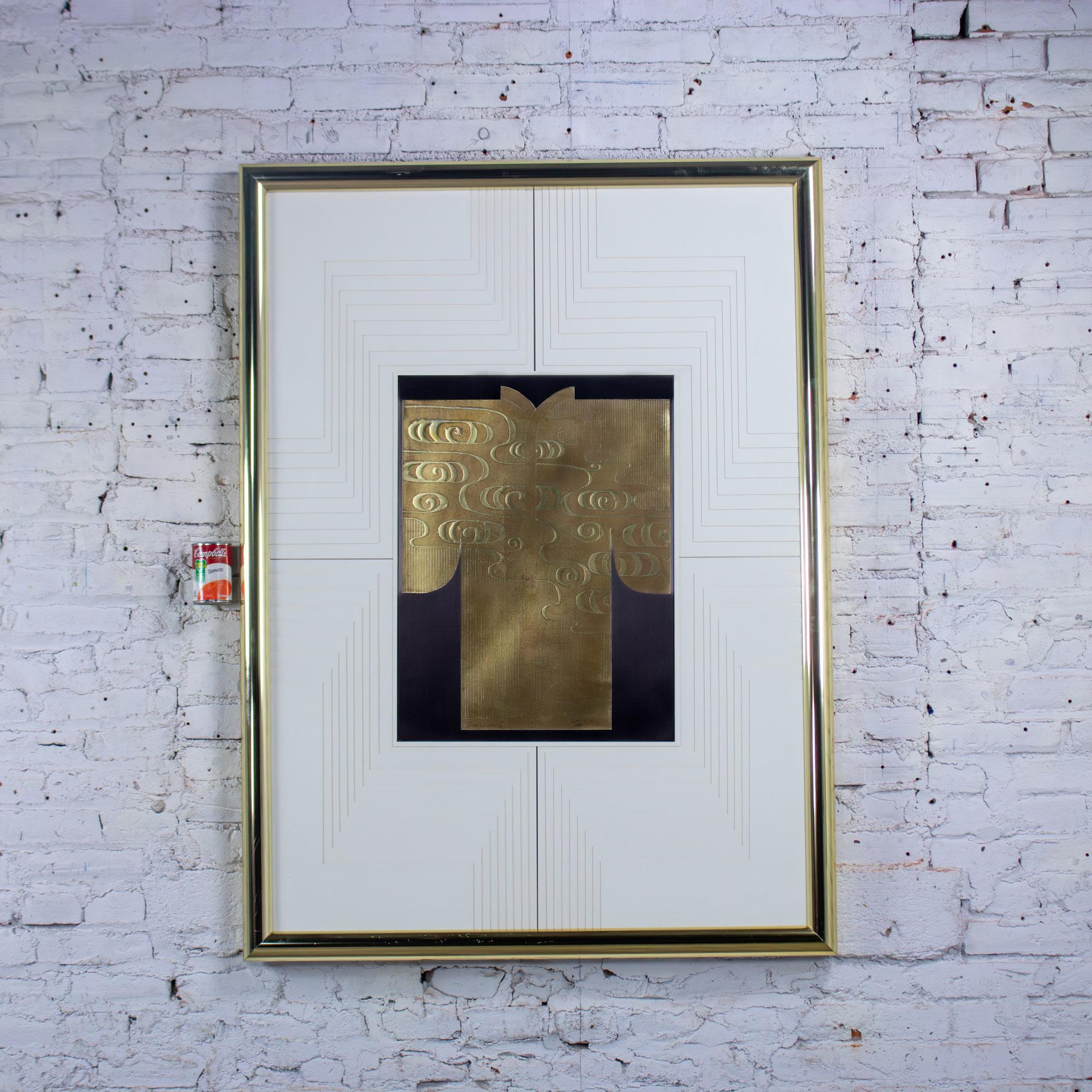 Late 20th Century Art Deco Revival Kinder Harris Large Scale Art Titled “Deco Kimono II” Signed Tim Vance