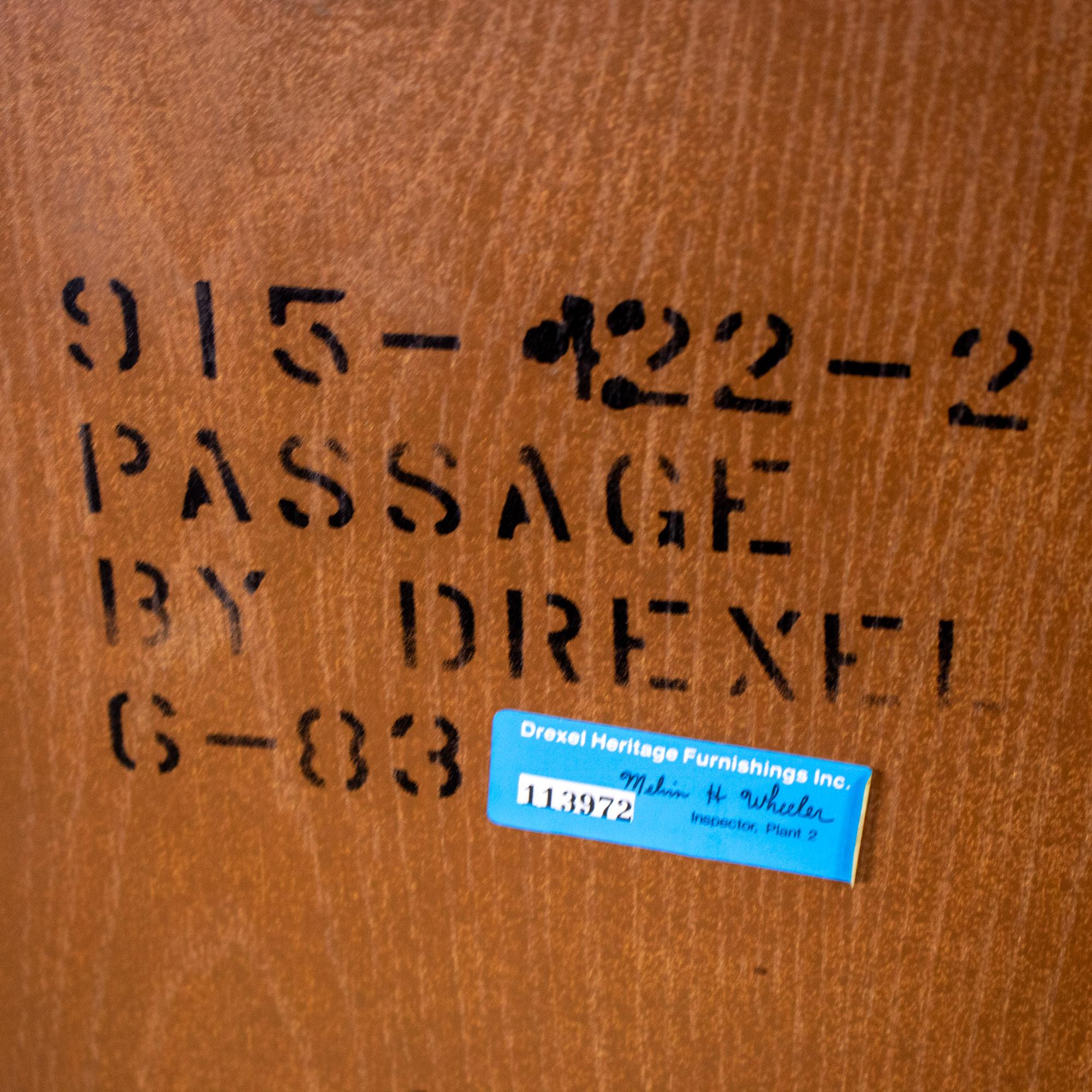 Late 20th Century Campaign Style Gentleman’s Chest of Drawers or Armoire Drexel Heritage Passage Collection