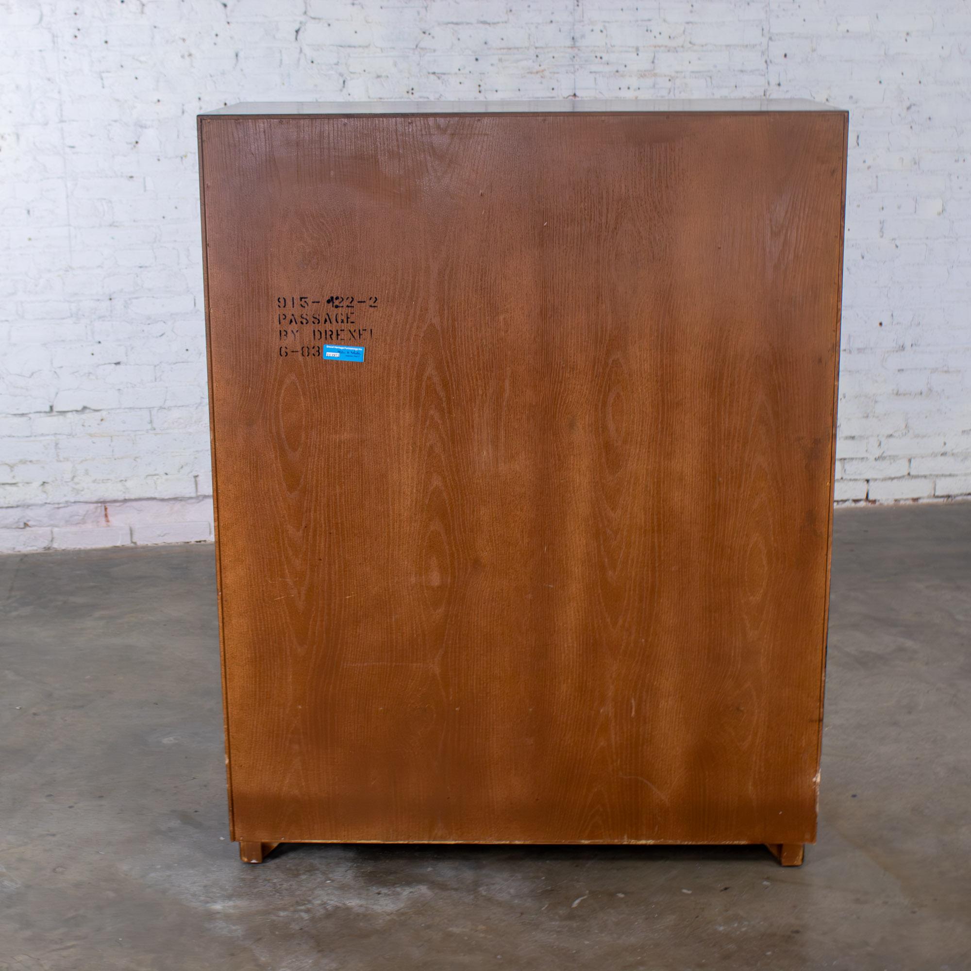 Late 20th Century Campaign Style Gentleman’s Chest of Drawers or Armoire Drexel Heritage Passage Collection