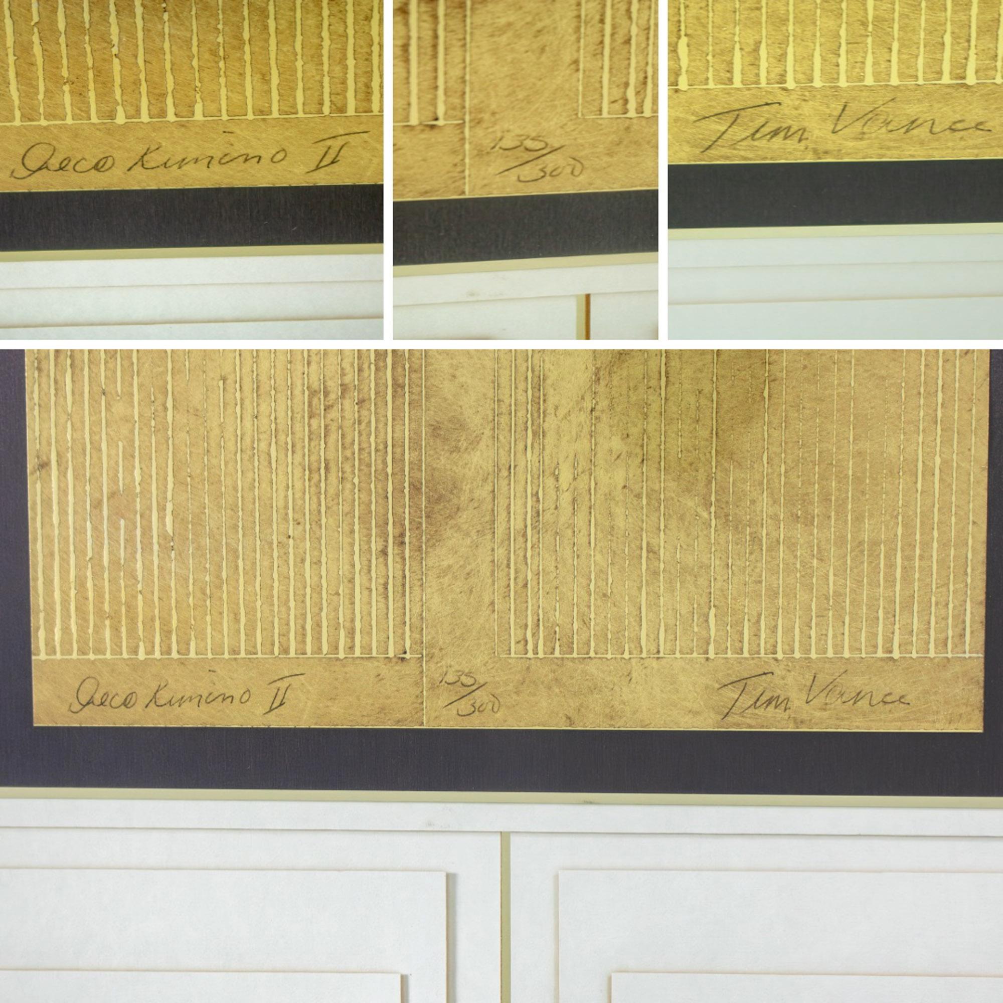 Late 20th Century Art Deco Revival Kinder Harris Large Scale Art Titled “Deco Kimono II” Signed Tim Vance