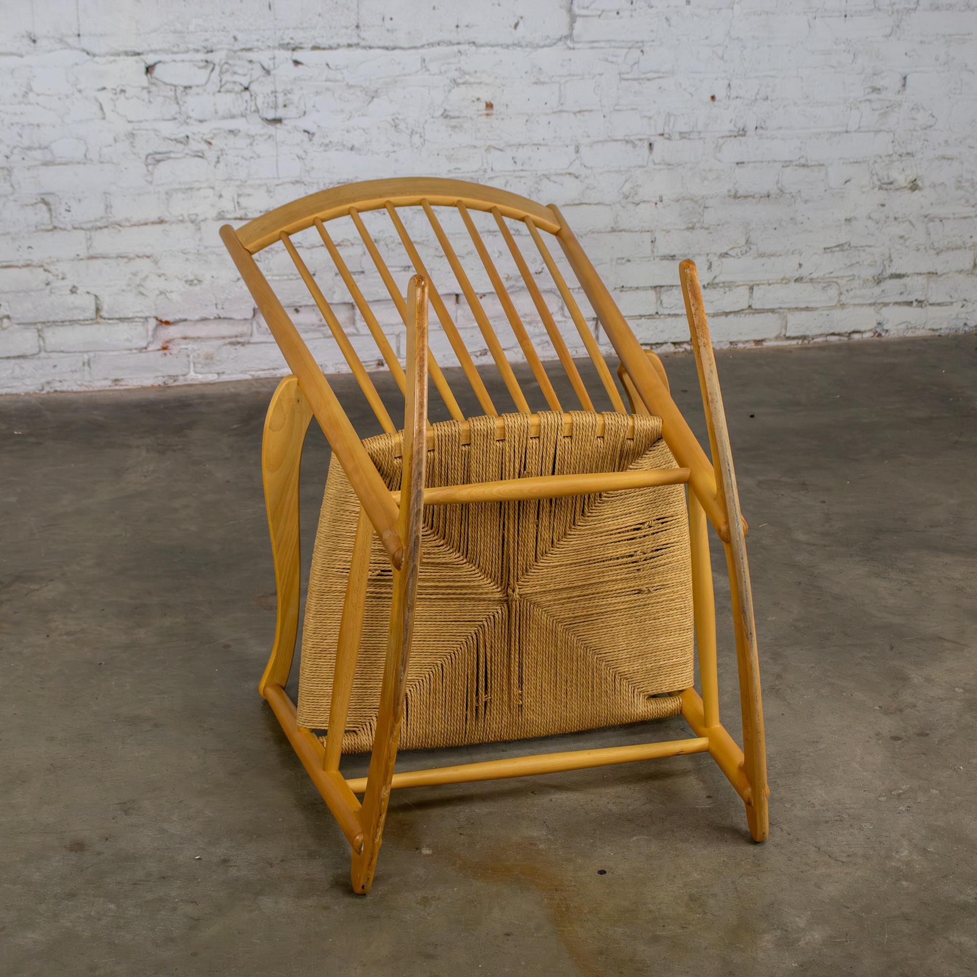Late 20th Century Scandinavian Modern Rocking Chair Model J16 by Hans Wegner Beechwood & Natural Cord Seat